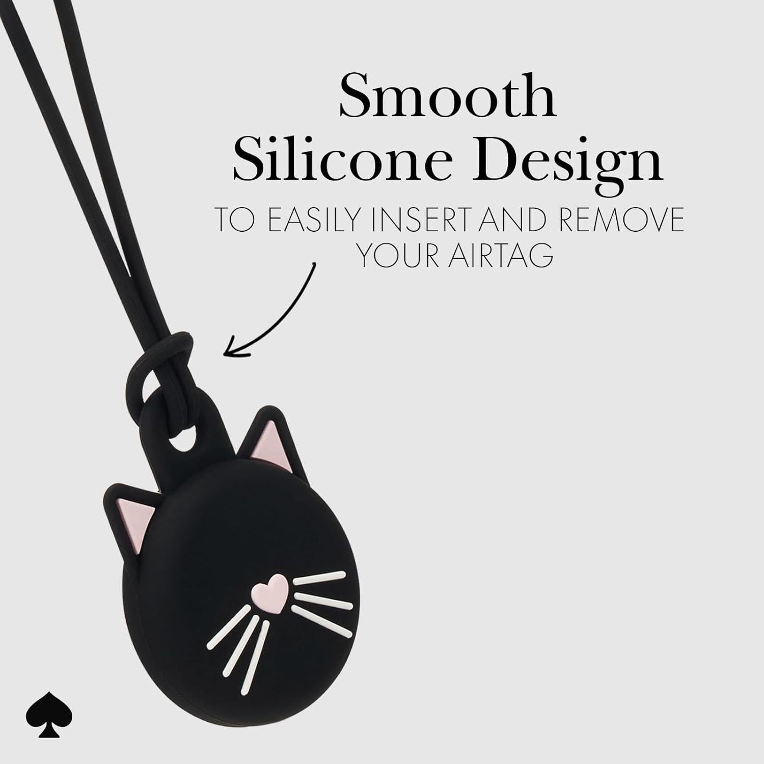 Funda protectora para Apple AirTag Kate Spade Gato Negro