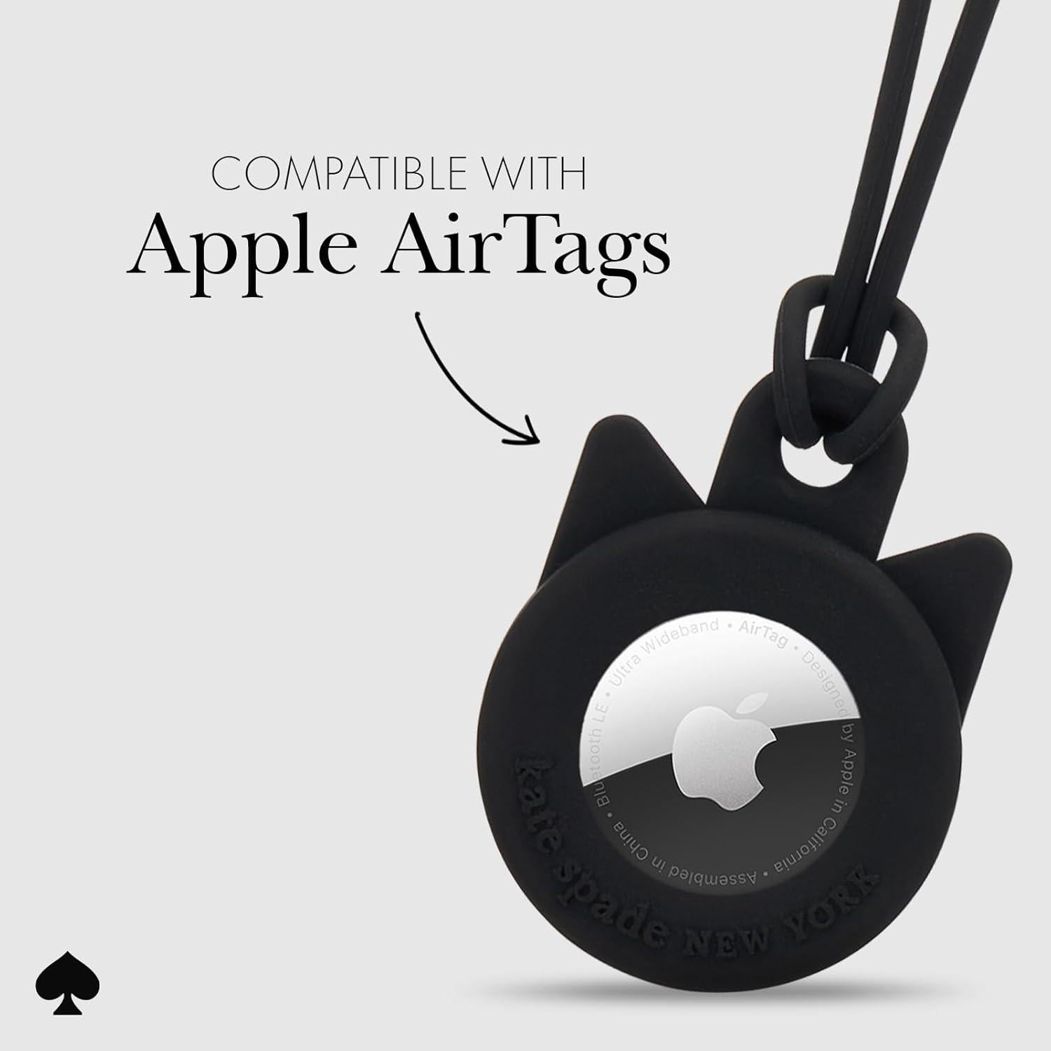 Funda protectora para Apple AirTag Kate Spade Gato Negro