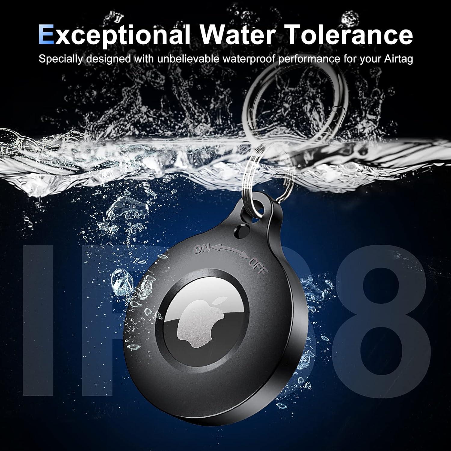 Funda Impermeable Lanteso IPX8 para AirTag - Metal Aluminio Negro