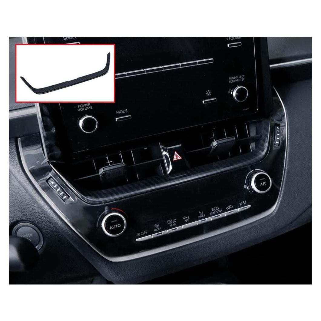 BOYUER for Toyota Corolla 2020-2025 Corolla Cross,2019-2025 Corolla Hatchback ABS Center Console Screen Dash Board Side Air Conditioning A/C Vent Panel Frame Interior Decoration Trim(Carbon Fiber)