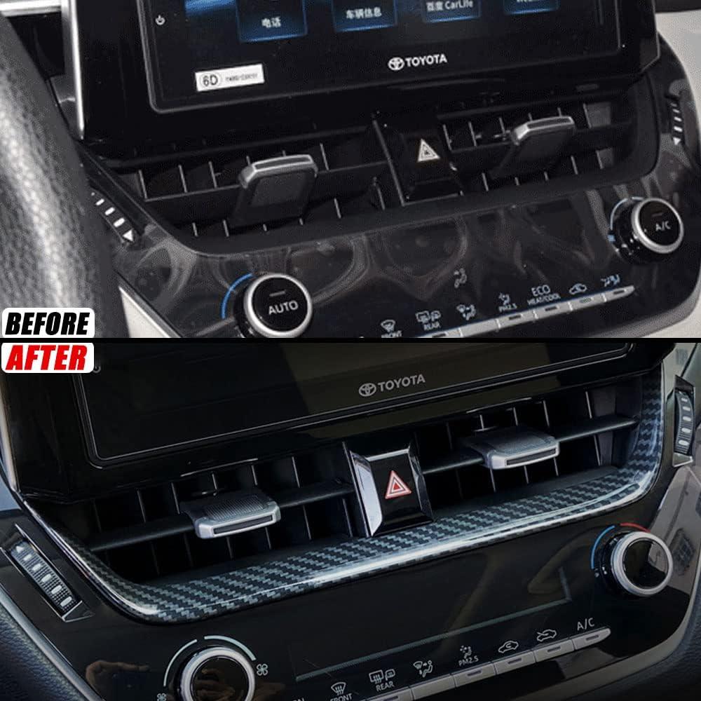 BOYUER for Toyota Corolla 2020-2025 Corolla Cross,2019-2025 Corolla Hatchback ABS Center Console Screen Dash Board Side Air Conditioning A/C Vent Panel Frame Interior Decoration Trim(Carbon Fiber)