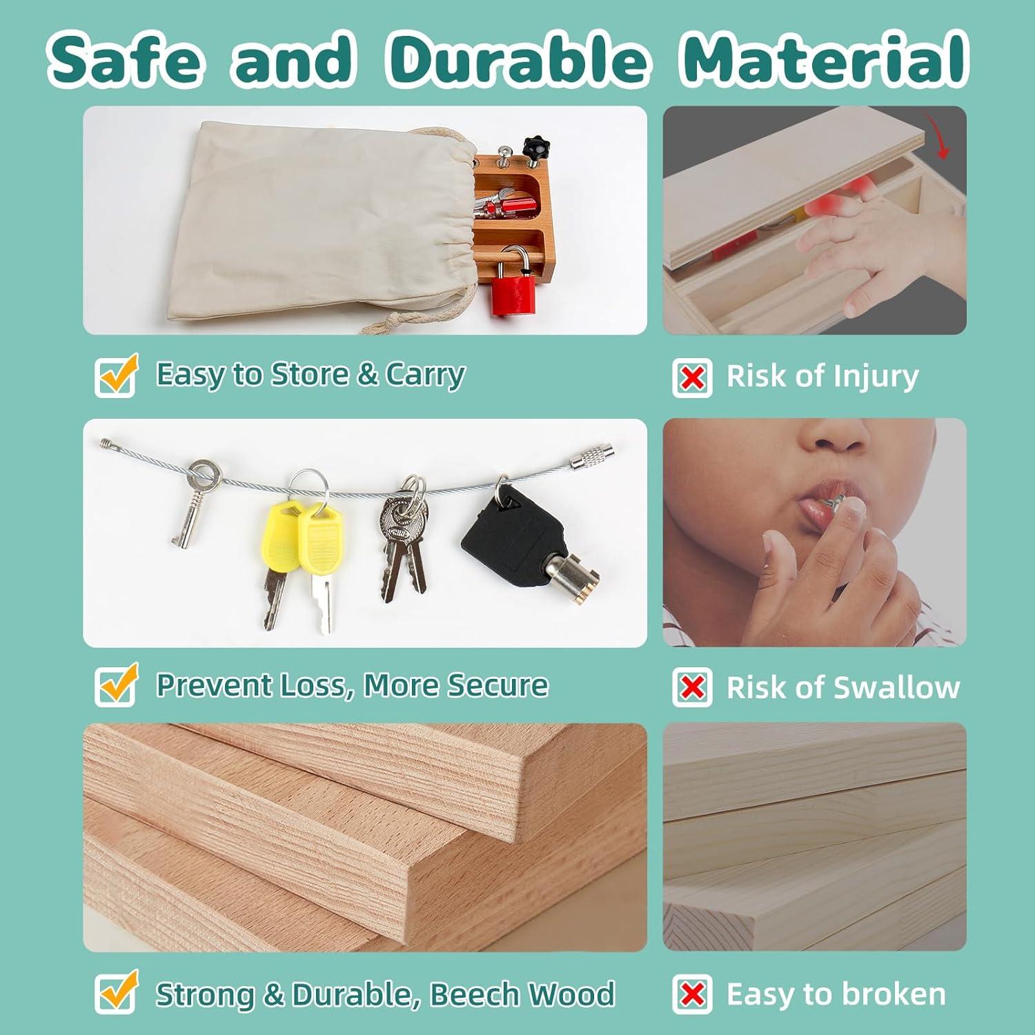 Juego de Tablero Montessori TOUHKAN con Destornillador y Cerradura