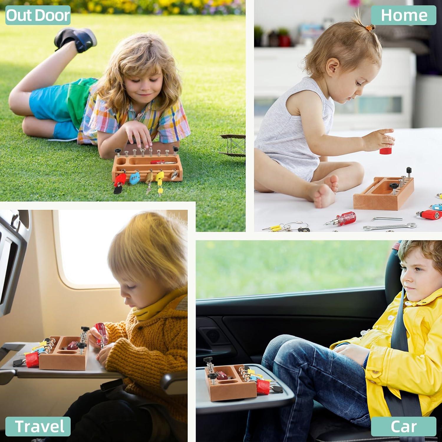 Juego de Tablero Montessori TOUHKAN con Destornillador y Cerradura