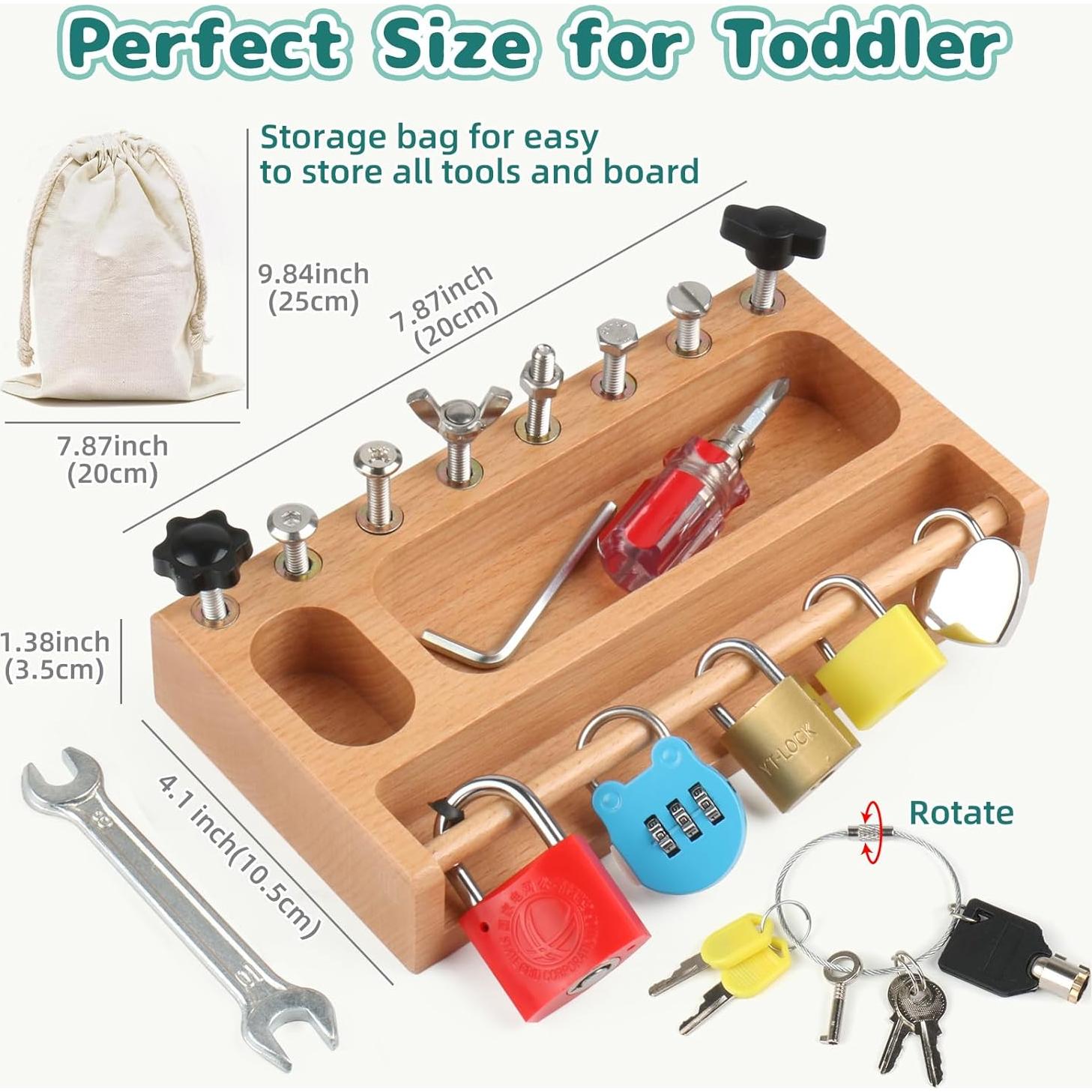 Juego de Tablero Montessori TOUHKAN con Destornillador y Cerradura