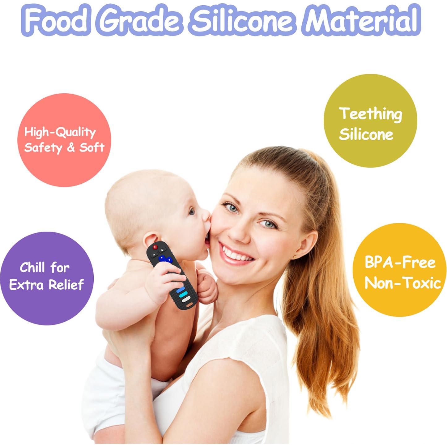 Mordedor de Silicona para Bebés Control Remoto Negro 18g