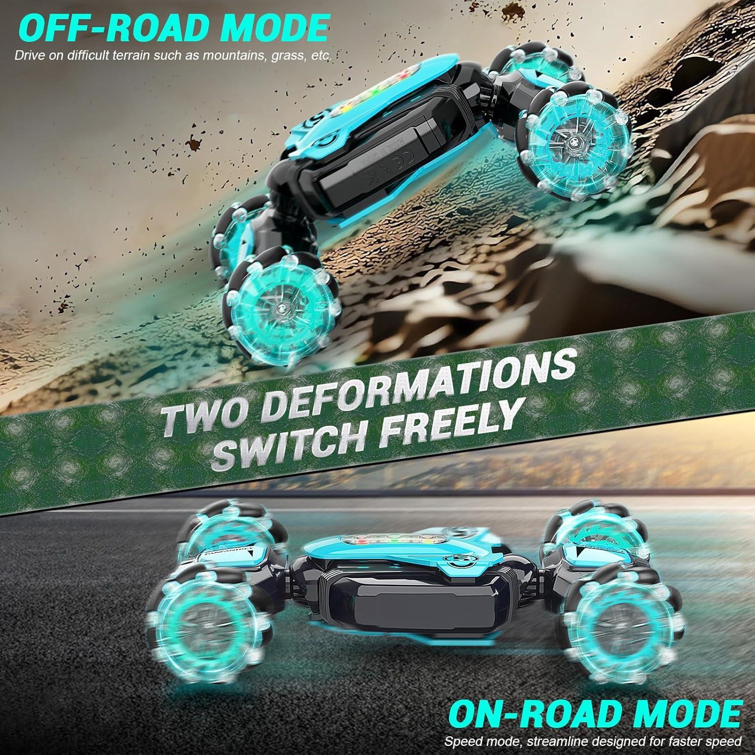 Coche Acrobático RC Vemander 360° Control Gestos 4WD Azul