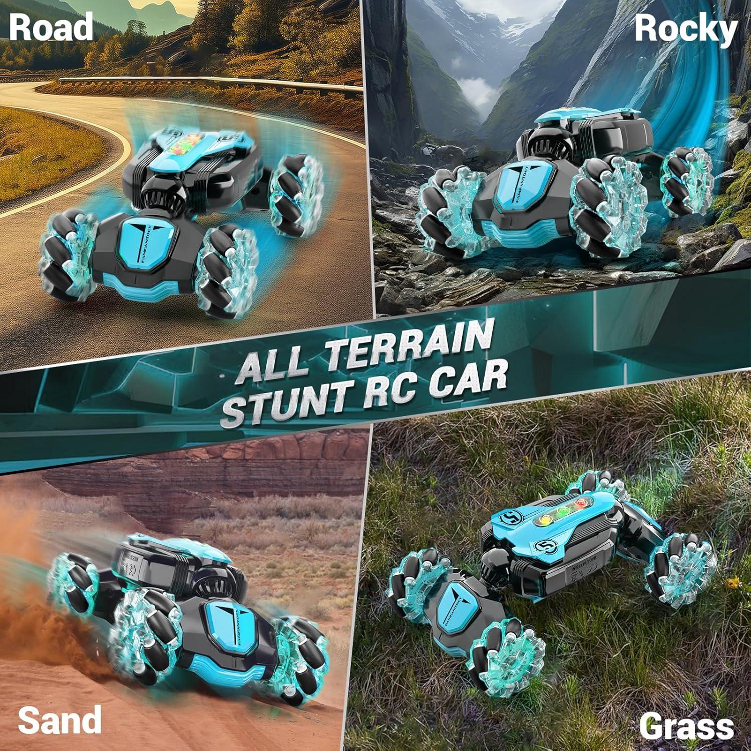 Coche Acrobático RC Vemander 360° Control Gestos 4WD Azul