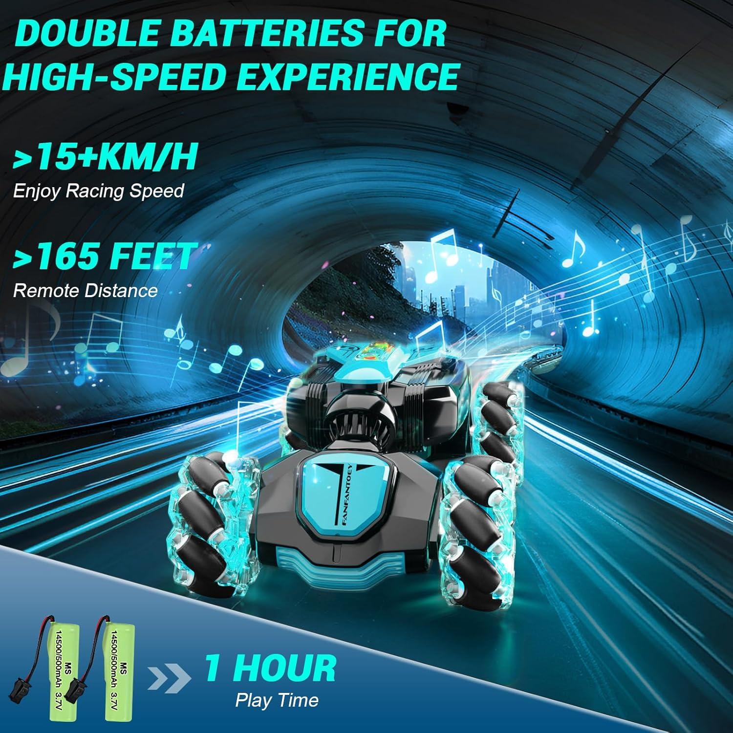 Coche Acrobático RC Vemander 360° Control Gestos 4WD Azul