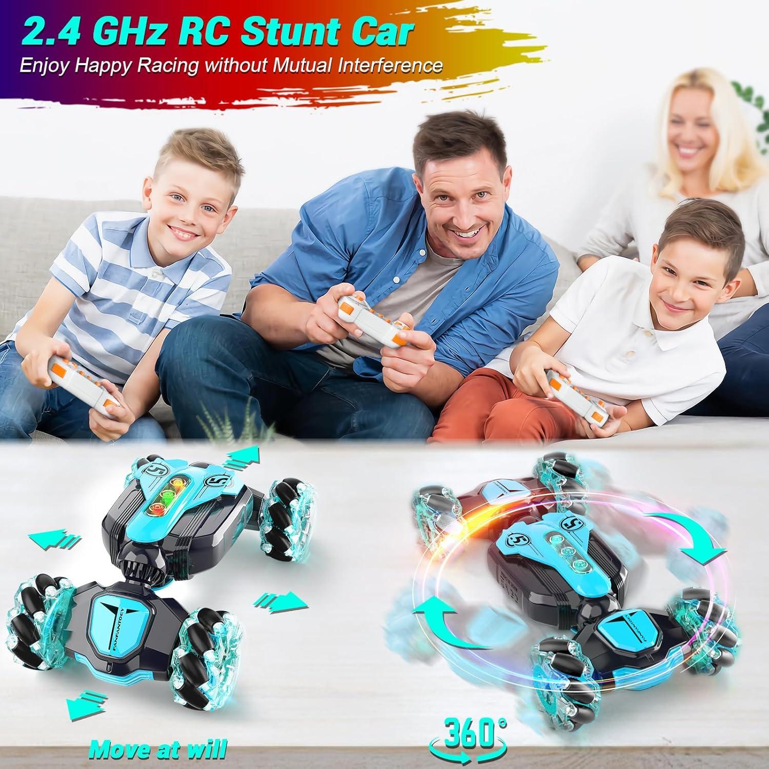 Coche Acrobático RC Vemander 360° Control Gestos 4WD Azul
