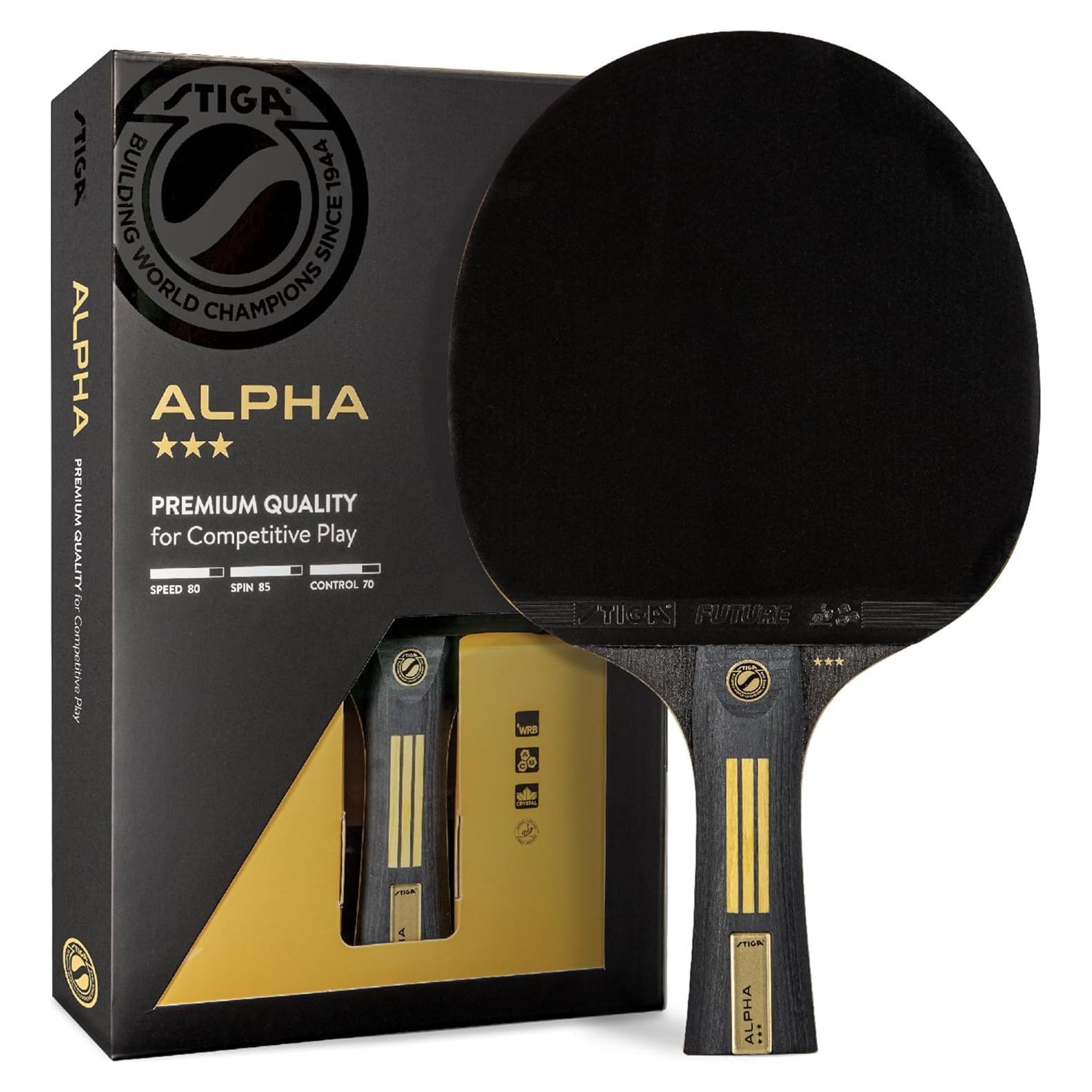 Raqueta de Tenis de Mesa STIGA Alpha - 5 Capas, 140g, Rojo