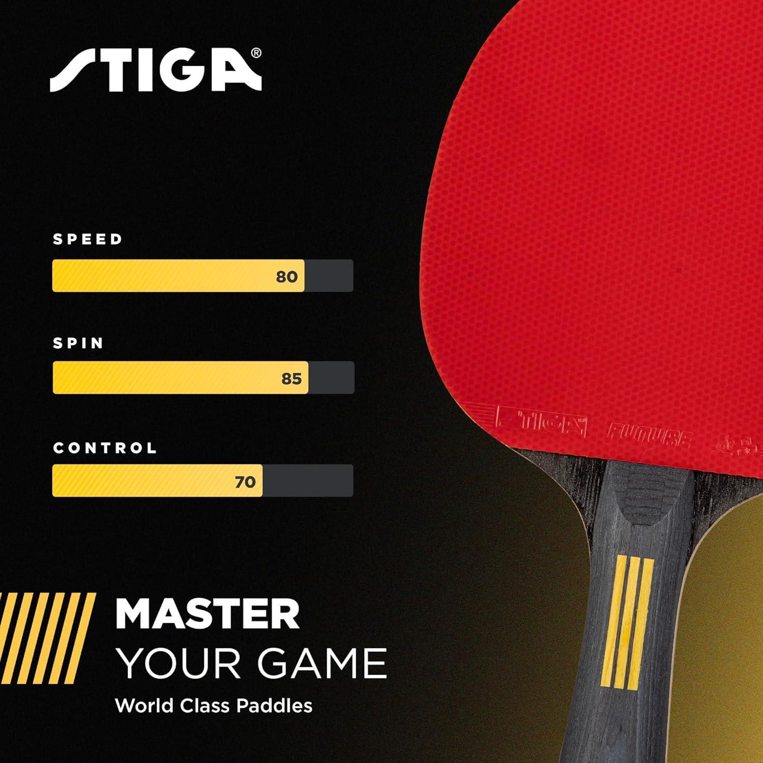 Raqueta de Tenis de Mesa STIGA Alpha - 5 Capas, 140g, Rojo