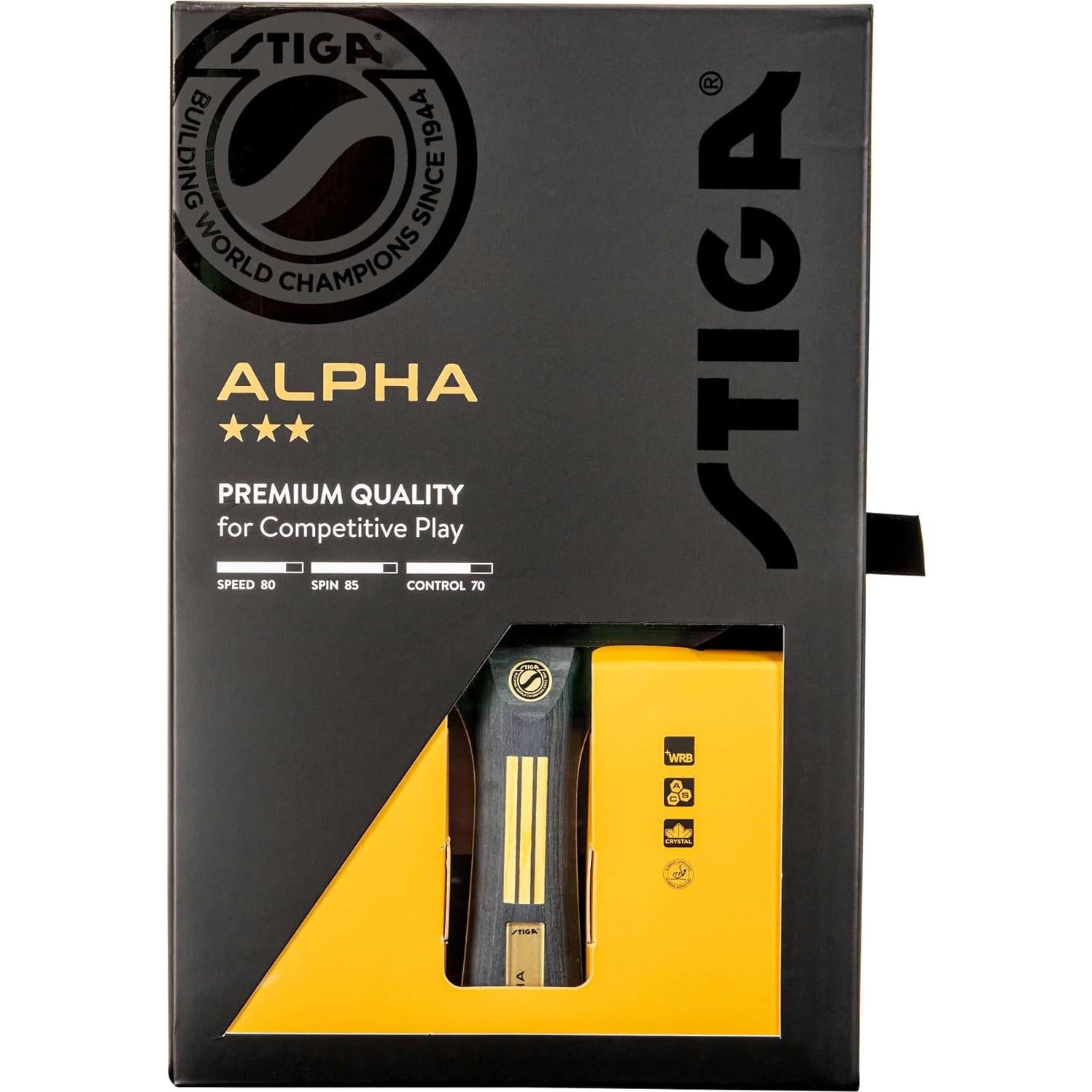 Raqueta de Tenis de Mesa STIGA Alpha - 5 Capas, 140g, Rojo