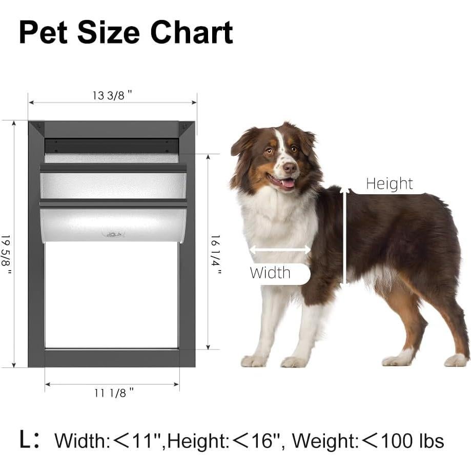 Puerta para Perros Grande RESCUMASCER Aluminio Impermeable