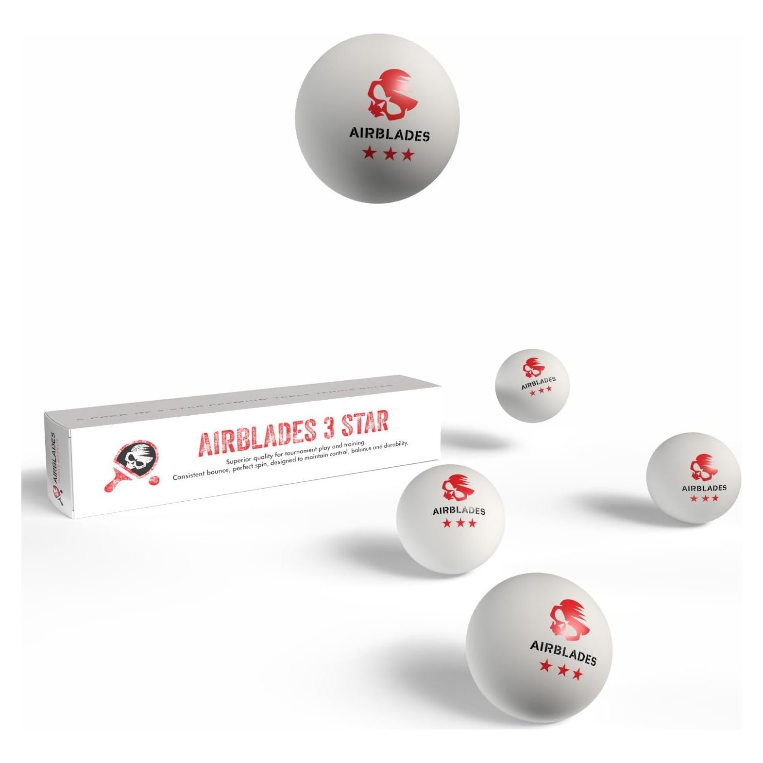 Pelotas de Ping Pong AirBlades 3 Estrellas Paquete de 5