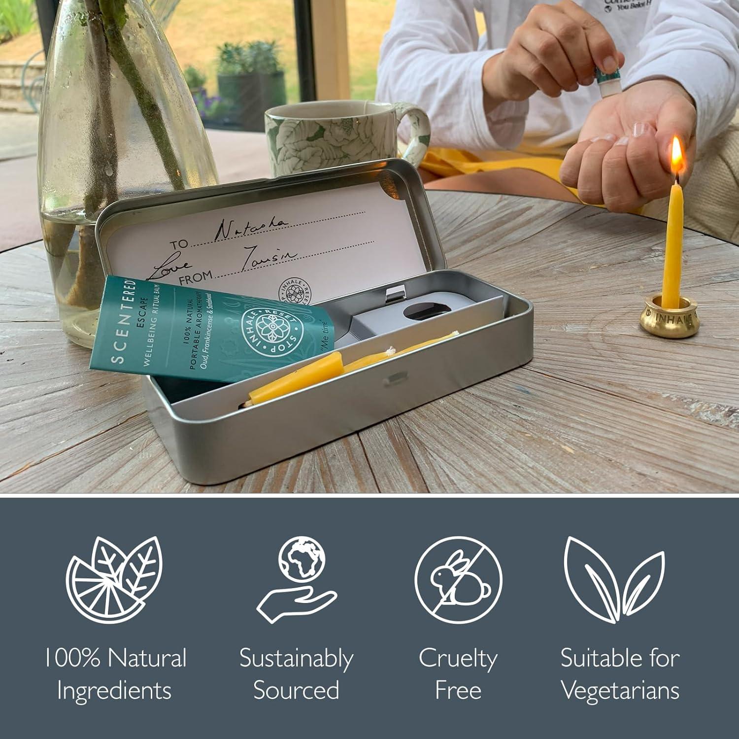 Conjunto de Balsamo de Aromaterapia y 12 Velas Scentered