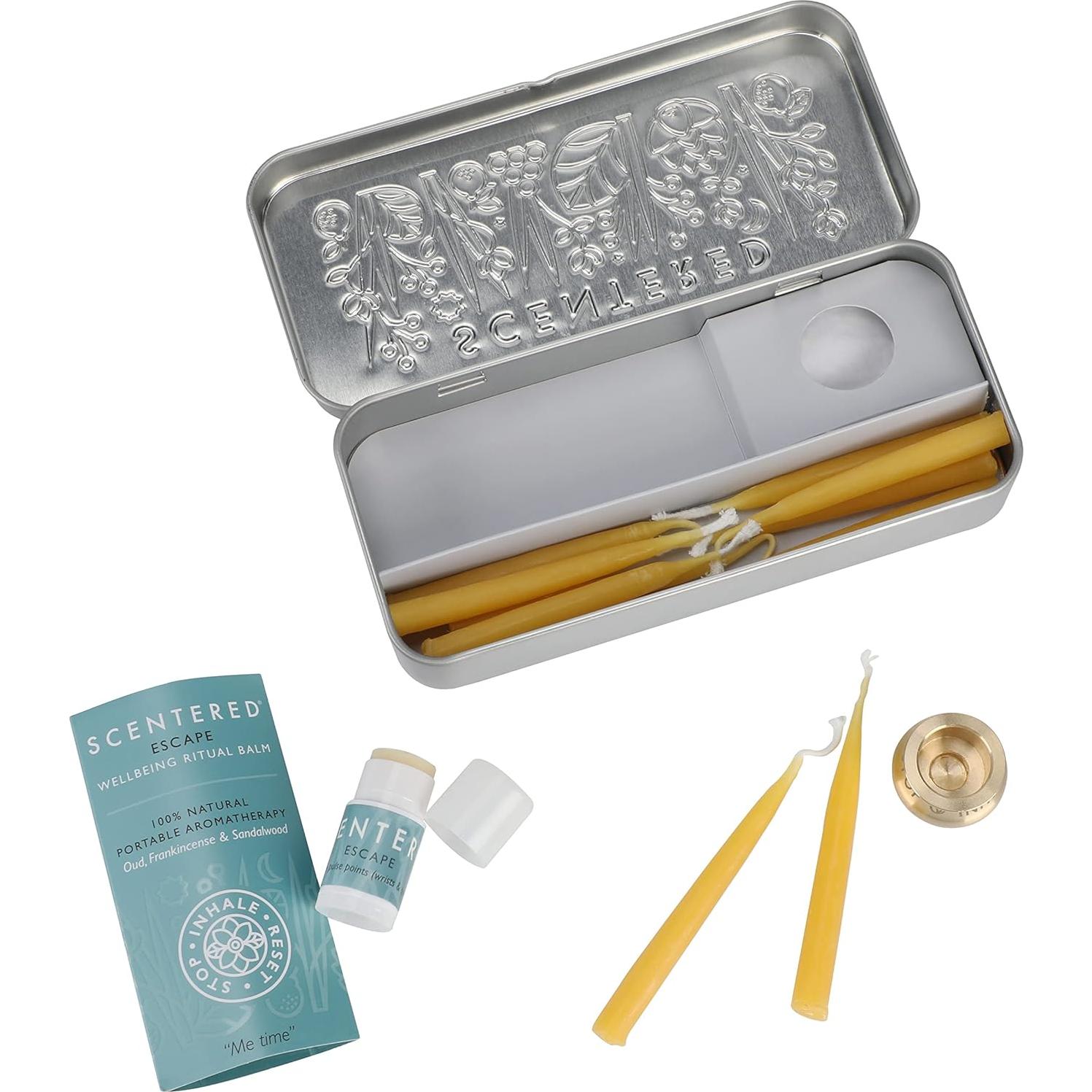 Conjunto de Balsamo de Aromaterapia y 12 Velas Scentered