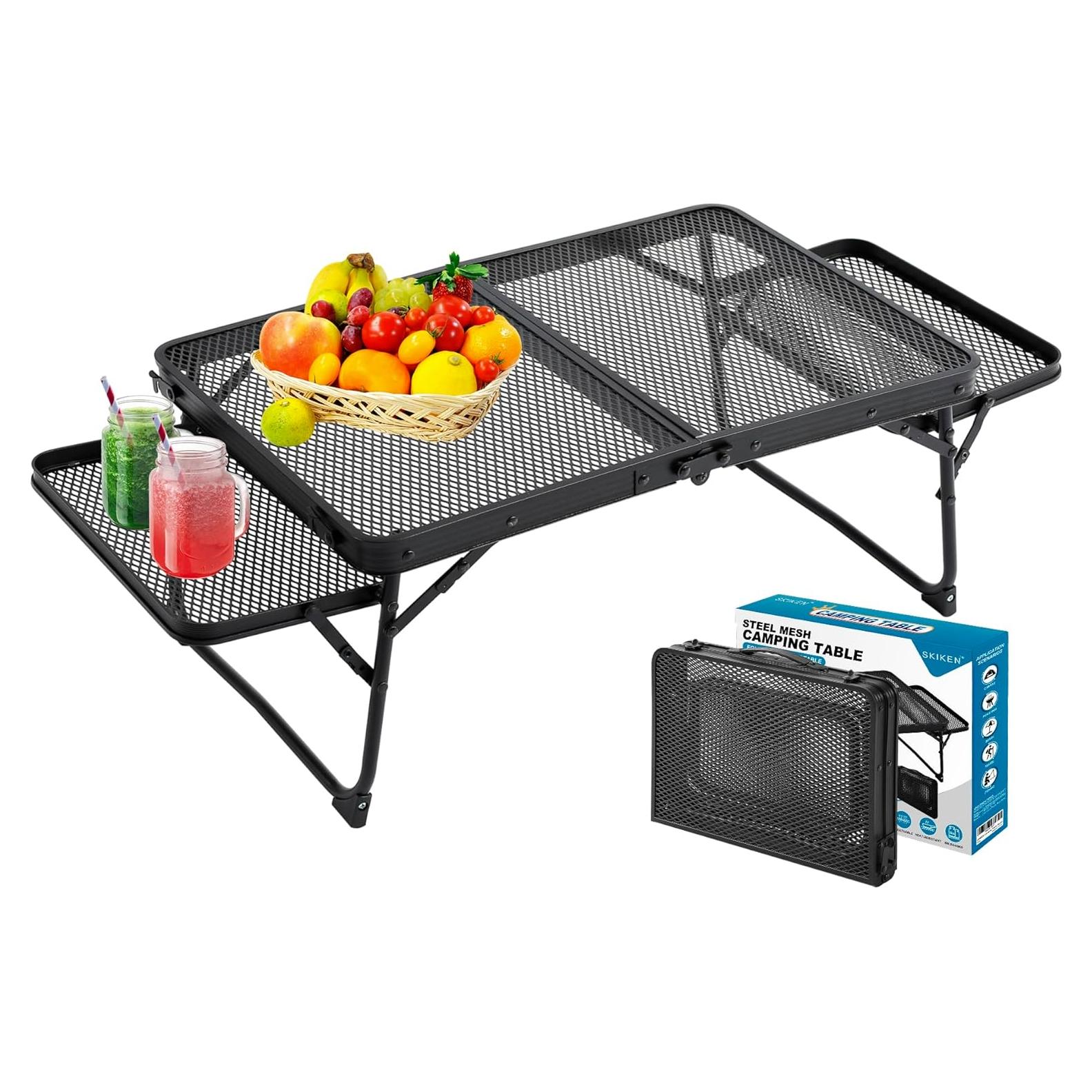 Mesa de Camping Plegable SKIKEN 91.44 cm con 2 Estantes