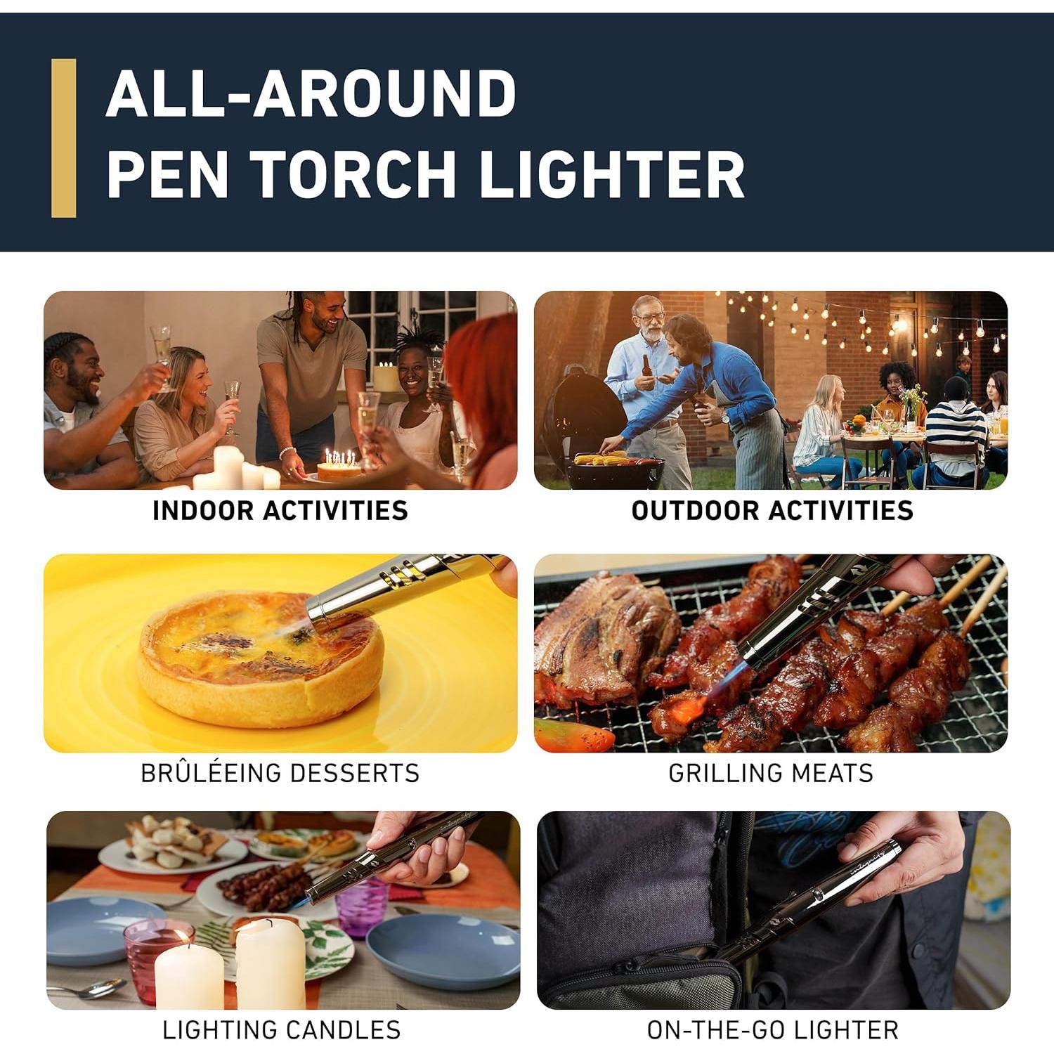 Encendedor de Pluma inZaynity - Llama Jet Ajustable a Prueba de Viento