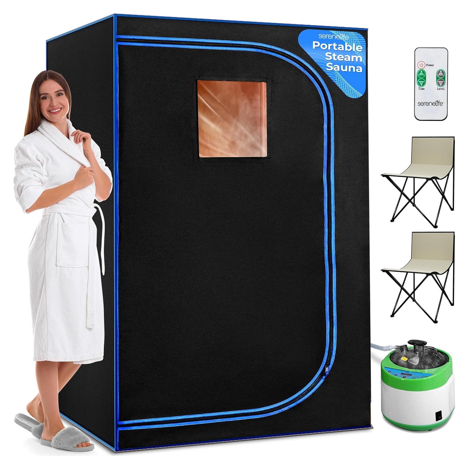 Sauna Portátil SereneLife para 2 Personas con Vapor 4L