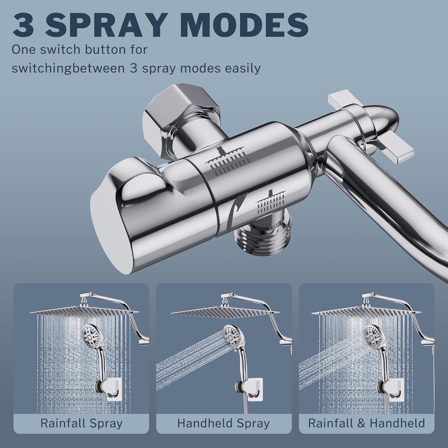 Cabezal de Ducha de Lluvia 30.48 cm Cenosa con Ducha de Mano