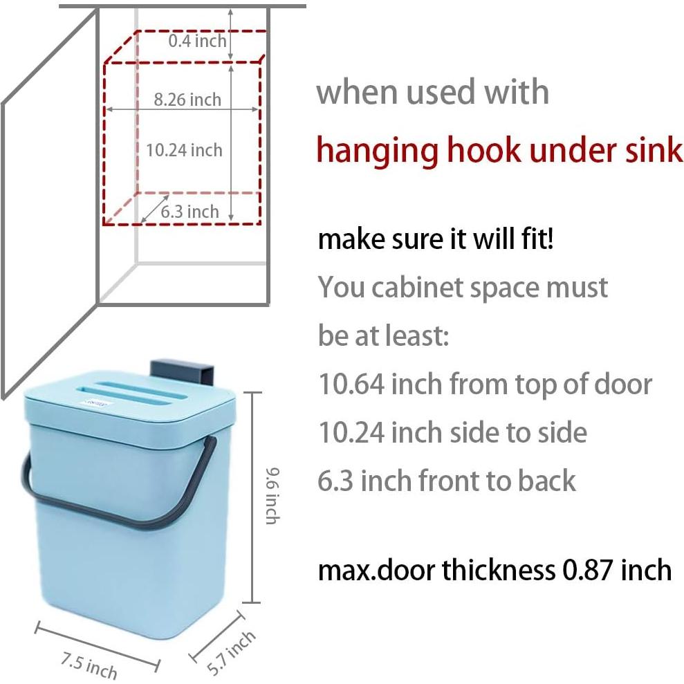Cubo de Compostaje Jesintop 5L Azul para Cocina Interior