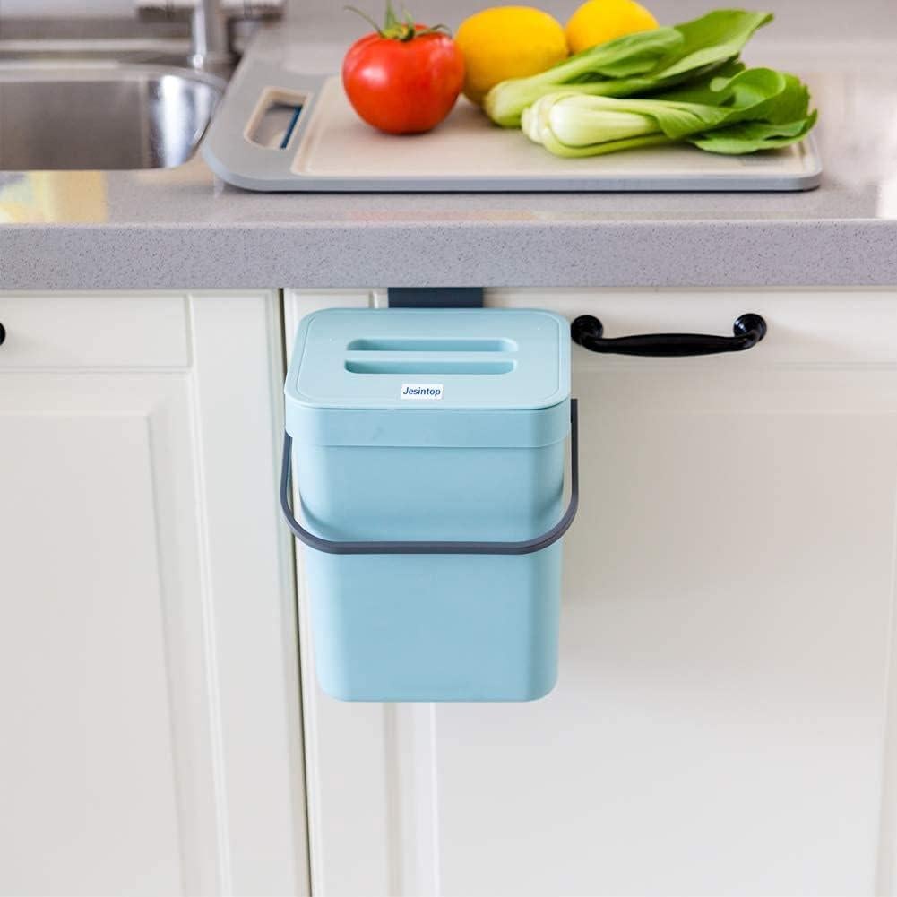 Cubo de Compostaje Jesintop 5L Azul para Cocina Interior