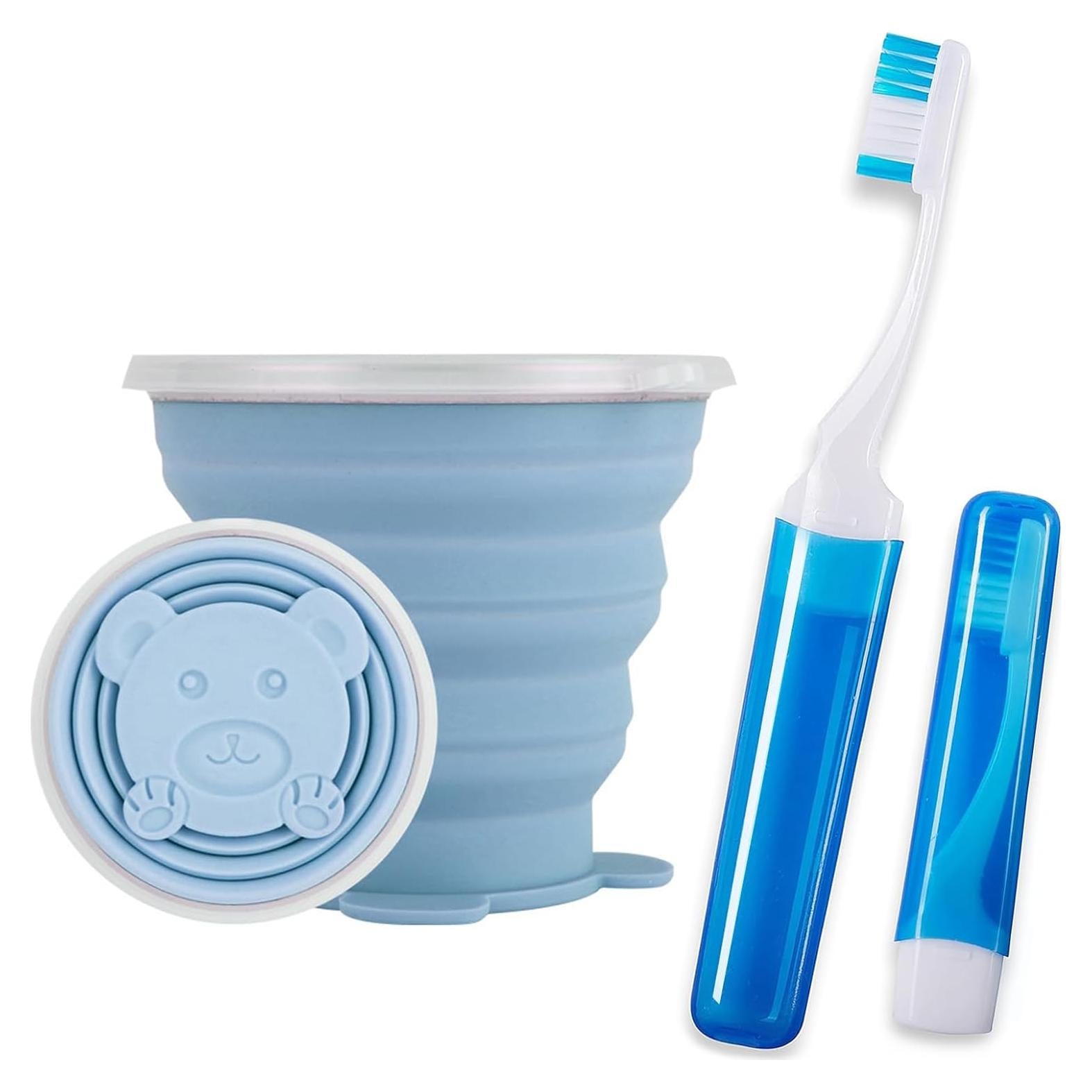 Estuche de Cepillo de Dientes de Viaje Vporui Azul Plegable