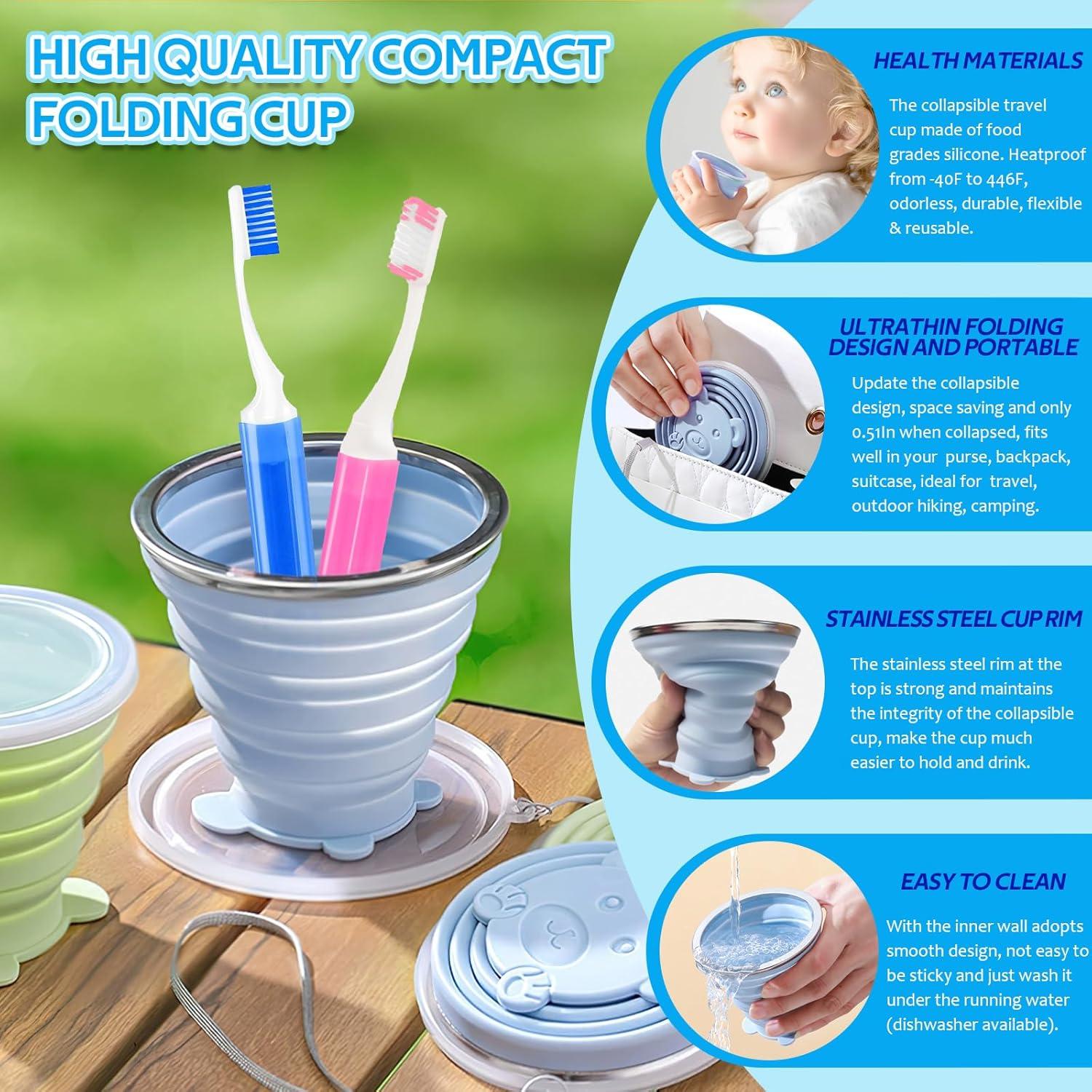 Estuche de Cepillo de Dientes de Viaje Vporui Azul Plegable