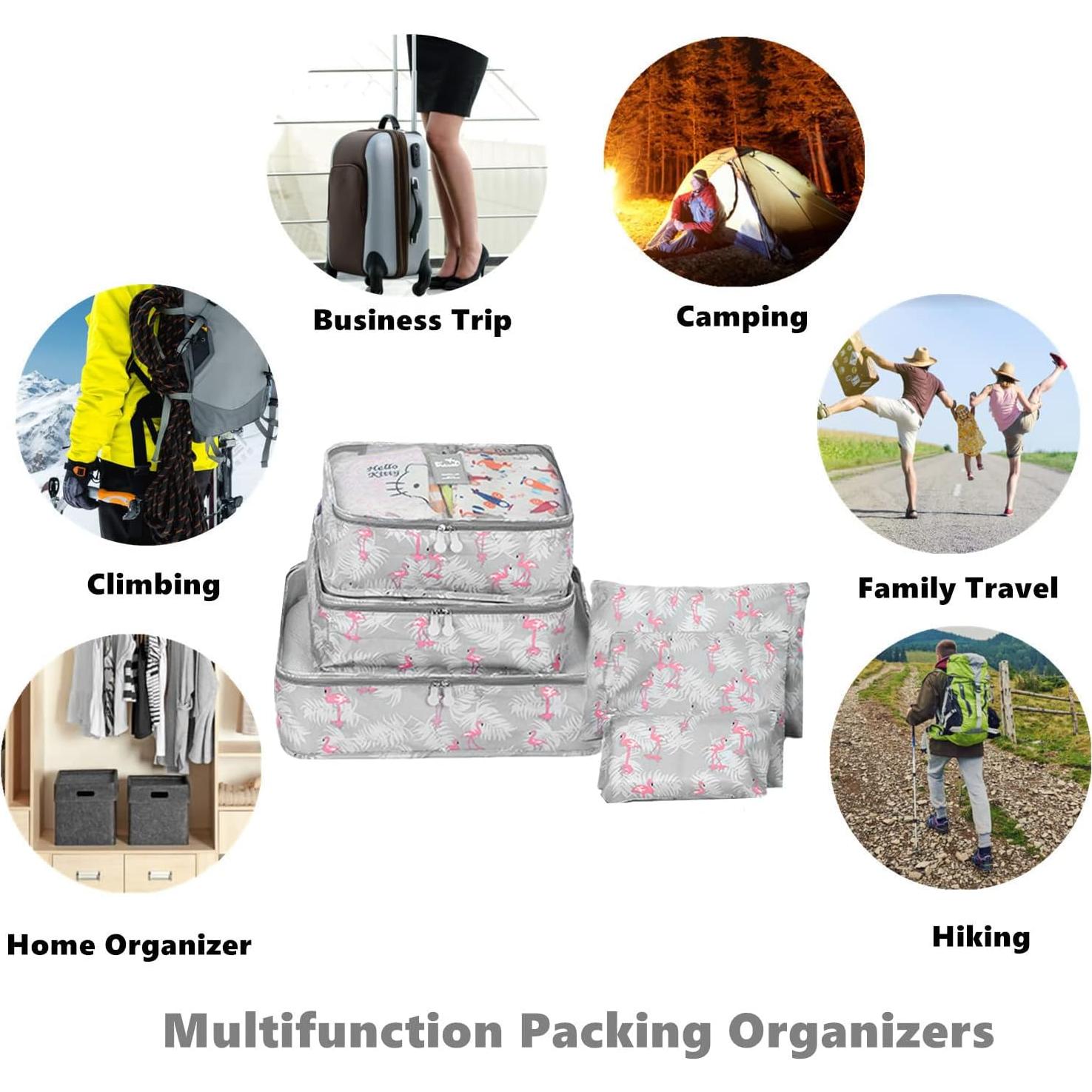 Set de 6 Cubos de Empaque Organizador GUIFIER - Flamenco Azul