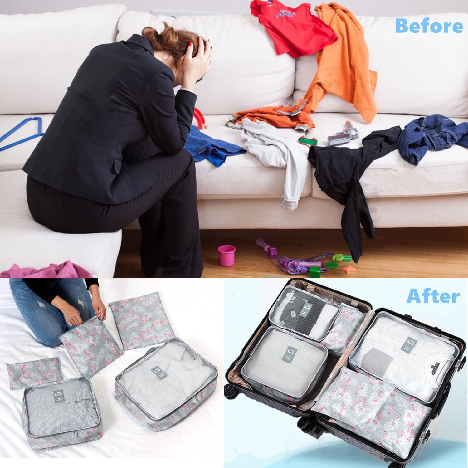 Set de 6 Cubos de Empaque Organizador GUIFIER - Flamenco Azul