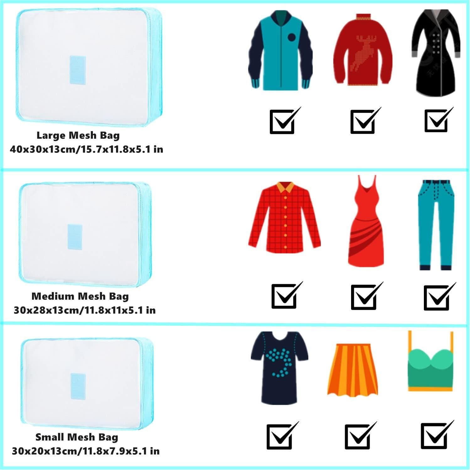 Set de 6 Cubos de Empaque Organizador GUIFIER - Flamenco Azul