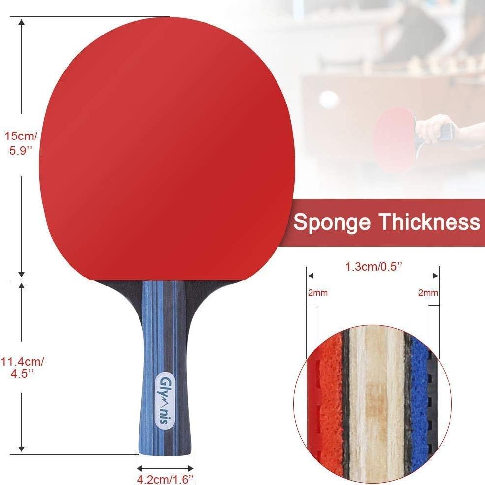 Juego de Palas de Ping Pong Glymnis 4 Raquetas y 8 Pelotas