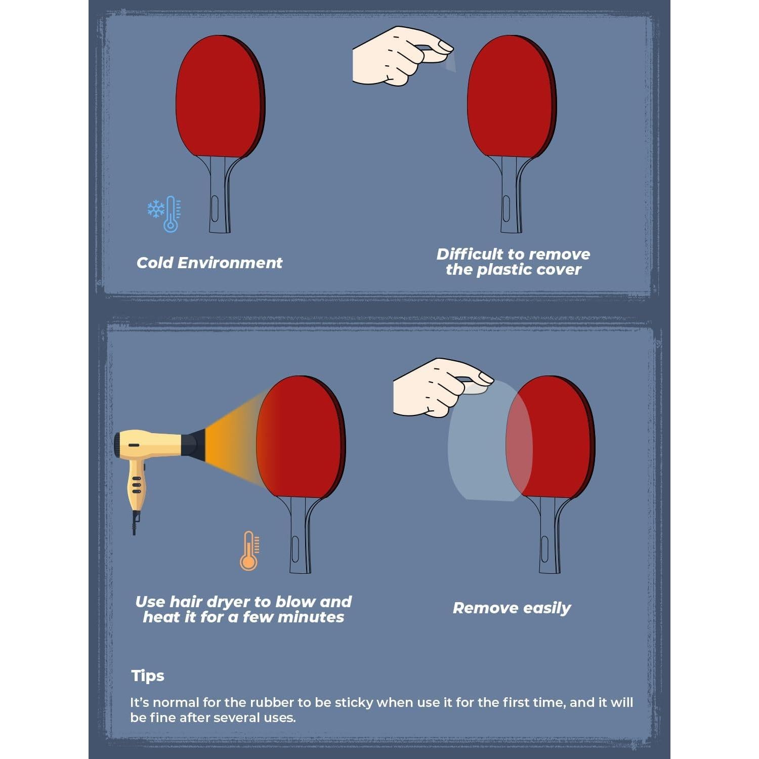 Juego de Palas de Ping Pong Glymnis 4 Raquetas y 8 Pelotas