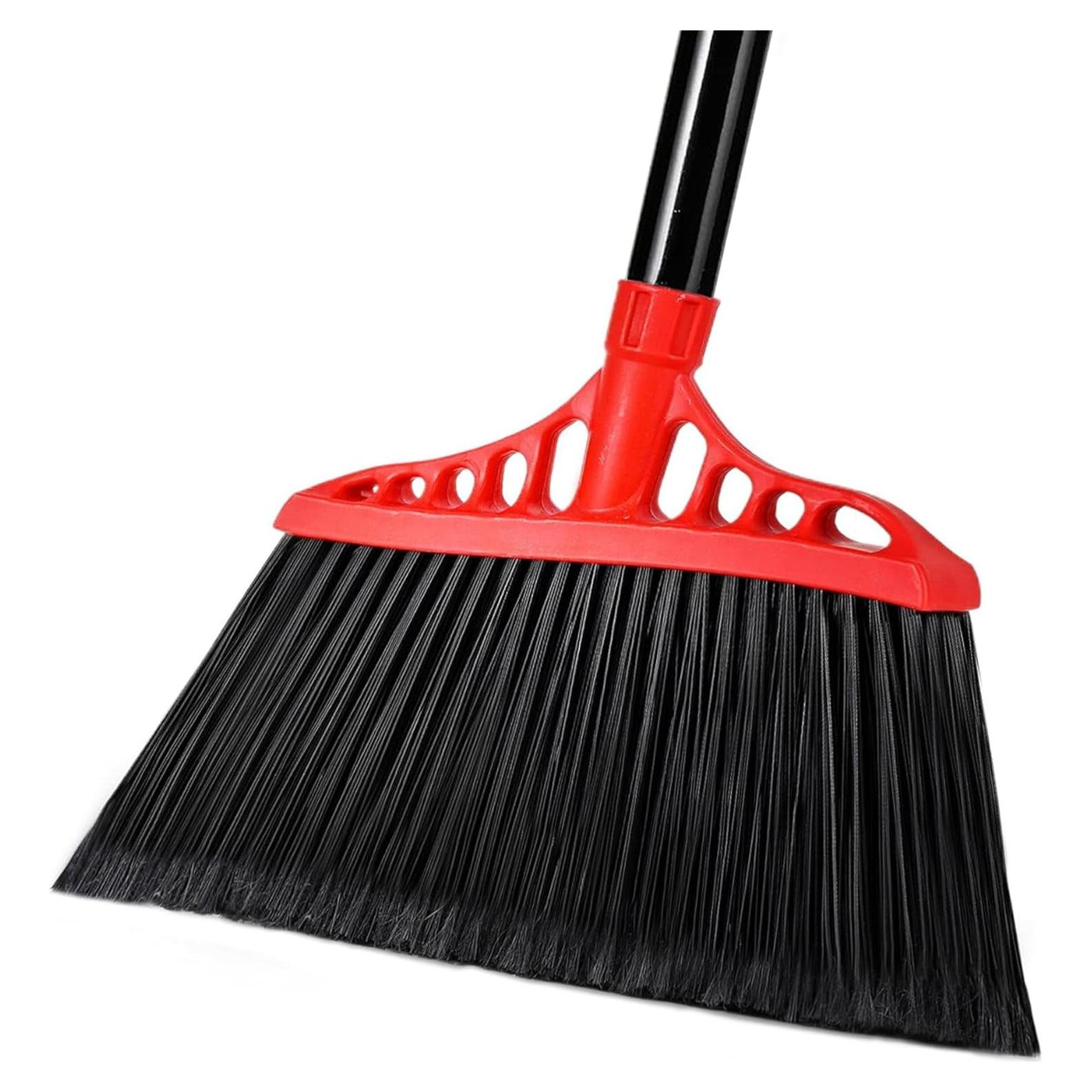 Escoba de Uso Pesado Tiumso 140 cm Negra y Roja para Exteriores