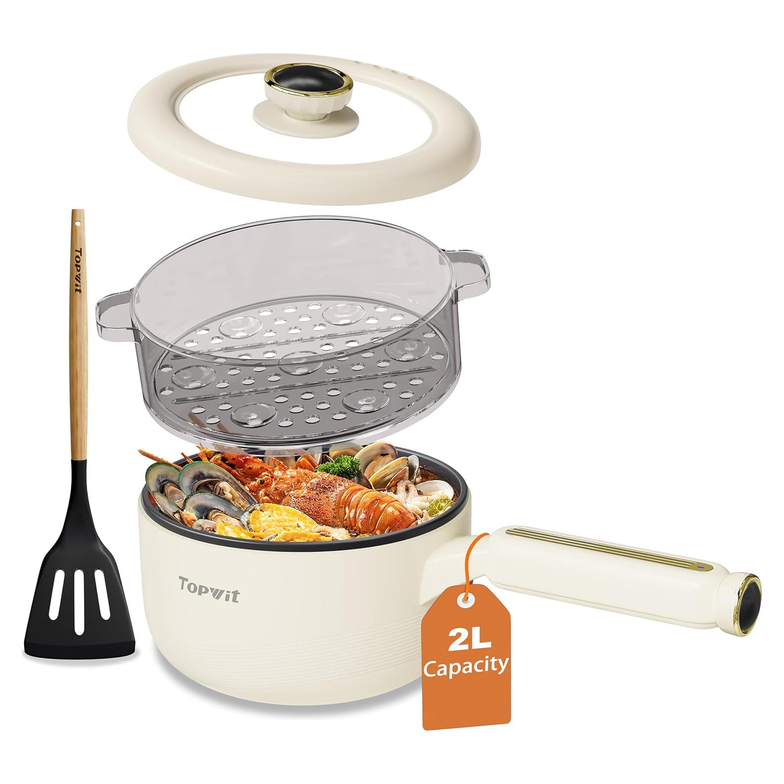 Olla Eléctrica TOPWIT 2L con Vaporera Beige Multifuncional