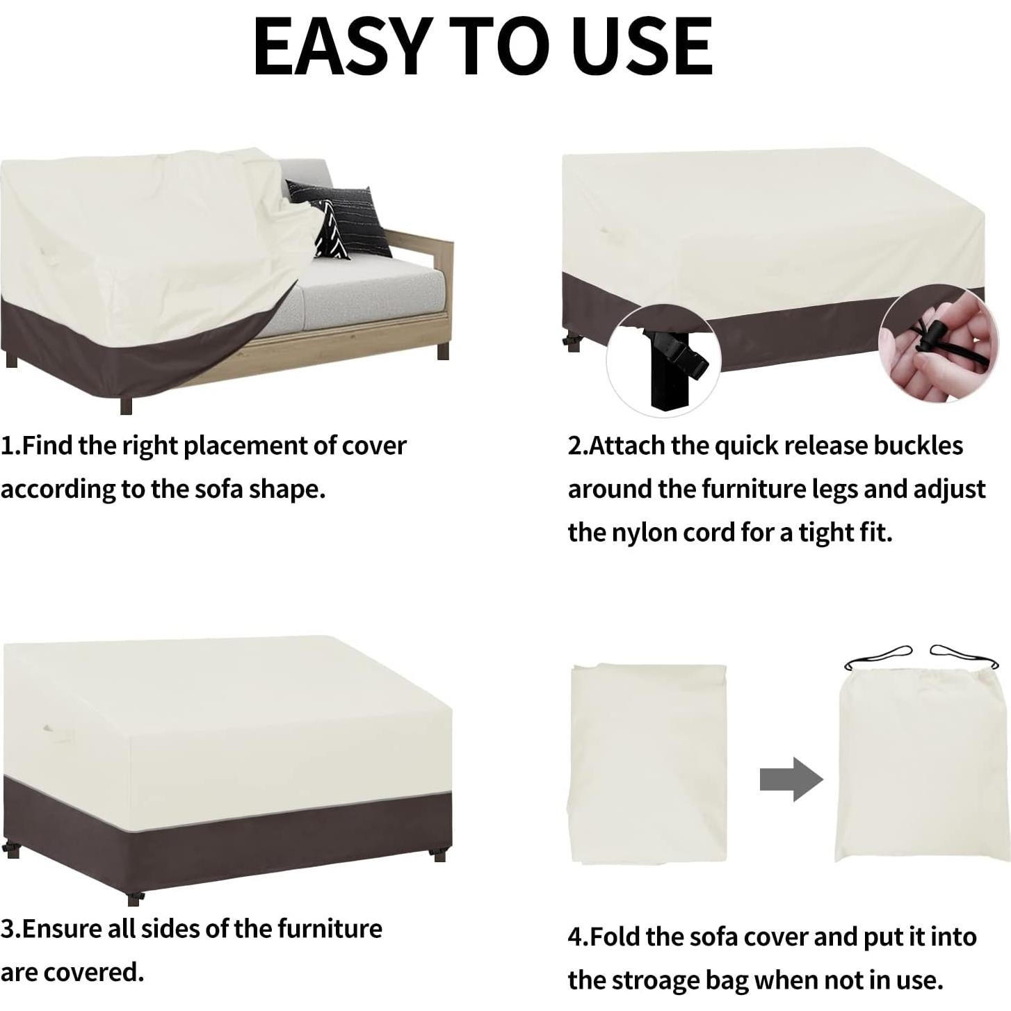 Funda de Silla de Patio Easy-Going Impermeable 81x94x79 cm Beige/Marrón