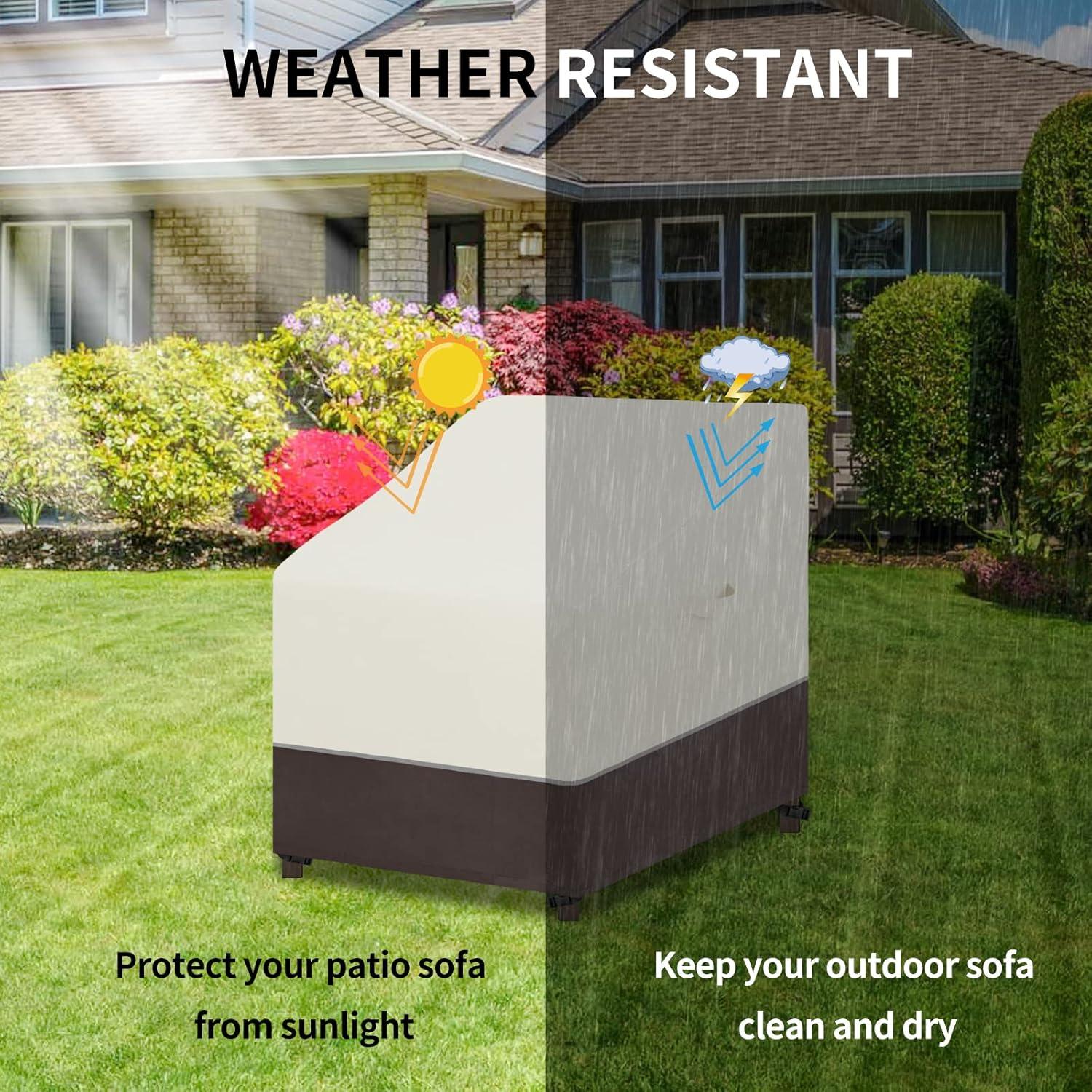 Funda de Silla de Patio Easy-Going Impermeable 81x94x79 cm Beige/Marrón