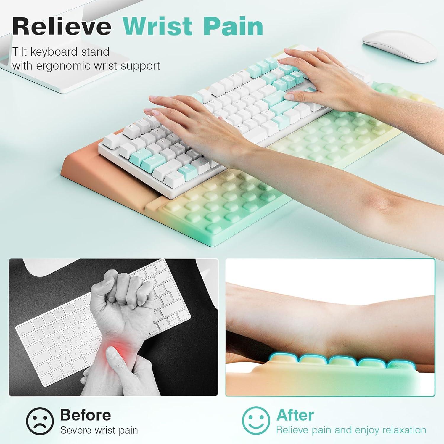 Soporte de Muñeca Ergonómico Ospelelf para Teclado - Espuma Viscoelástica