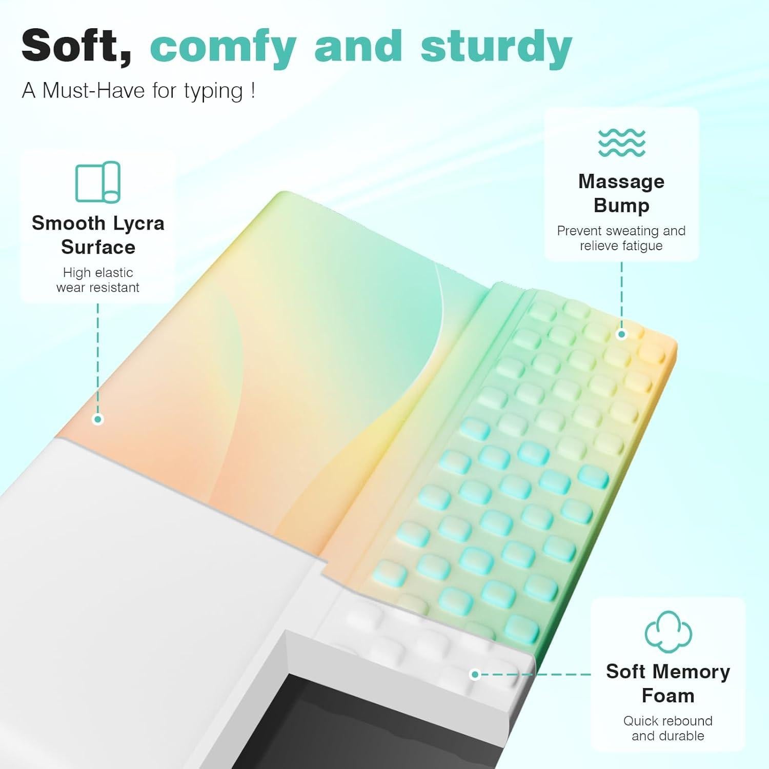 Soporte de Muñeca Ergonómico Ospelelf para Teclado - Espuma Viscoelástica