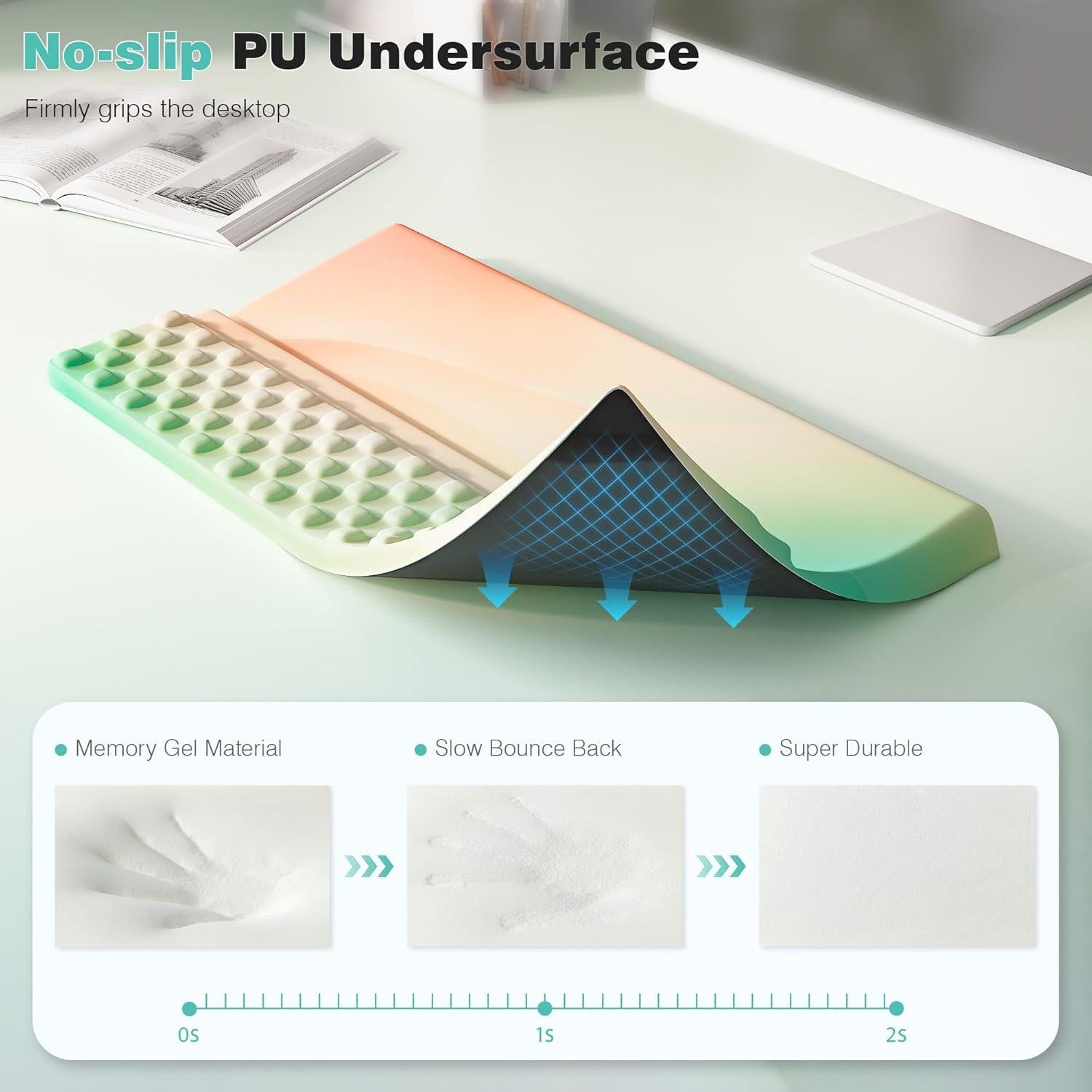 Soporte de Muñeca Ergonómico Ospelelf para Teclado - Espuma Viscoelástica