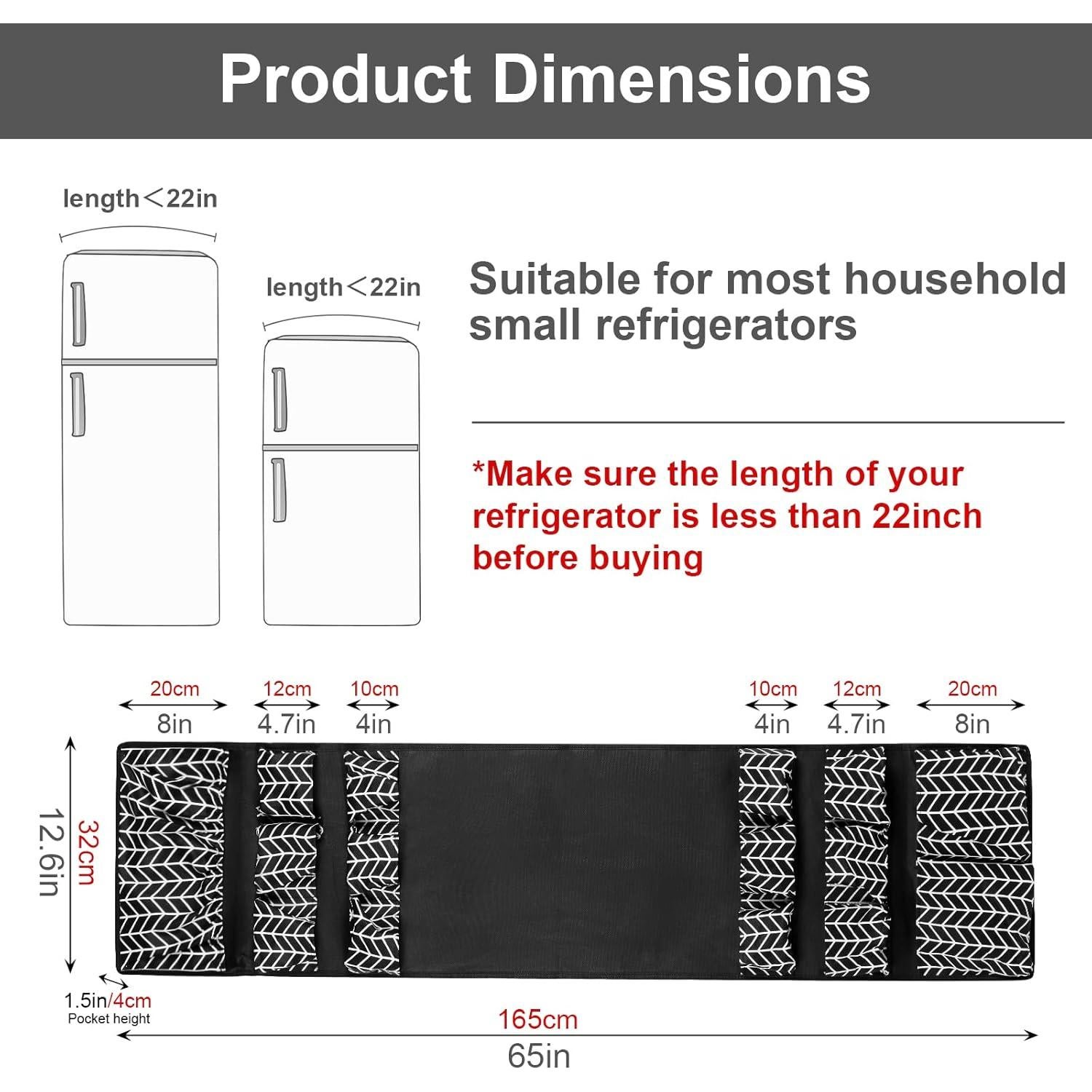 Organizador de Mini Nevera Mayniu 165x32 cm 15 Bolsillos Negro