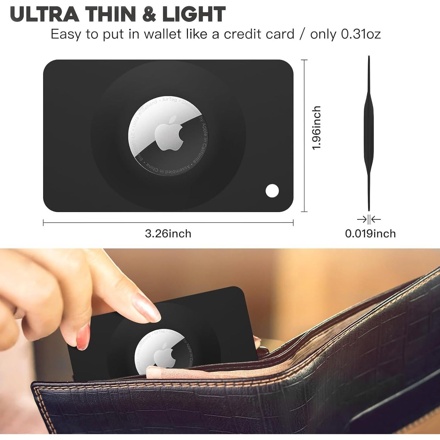 Soporte de Cartera Ultra Delgado Pautas para Apple AirTag - 2 Piezas