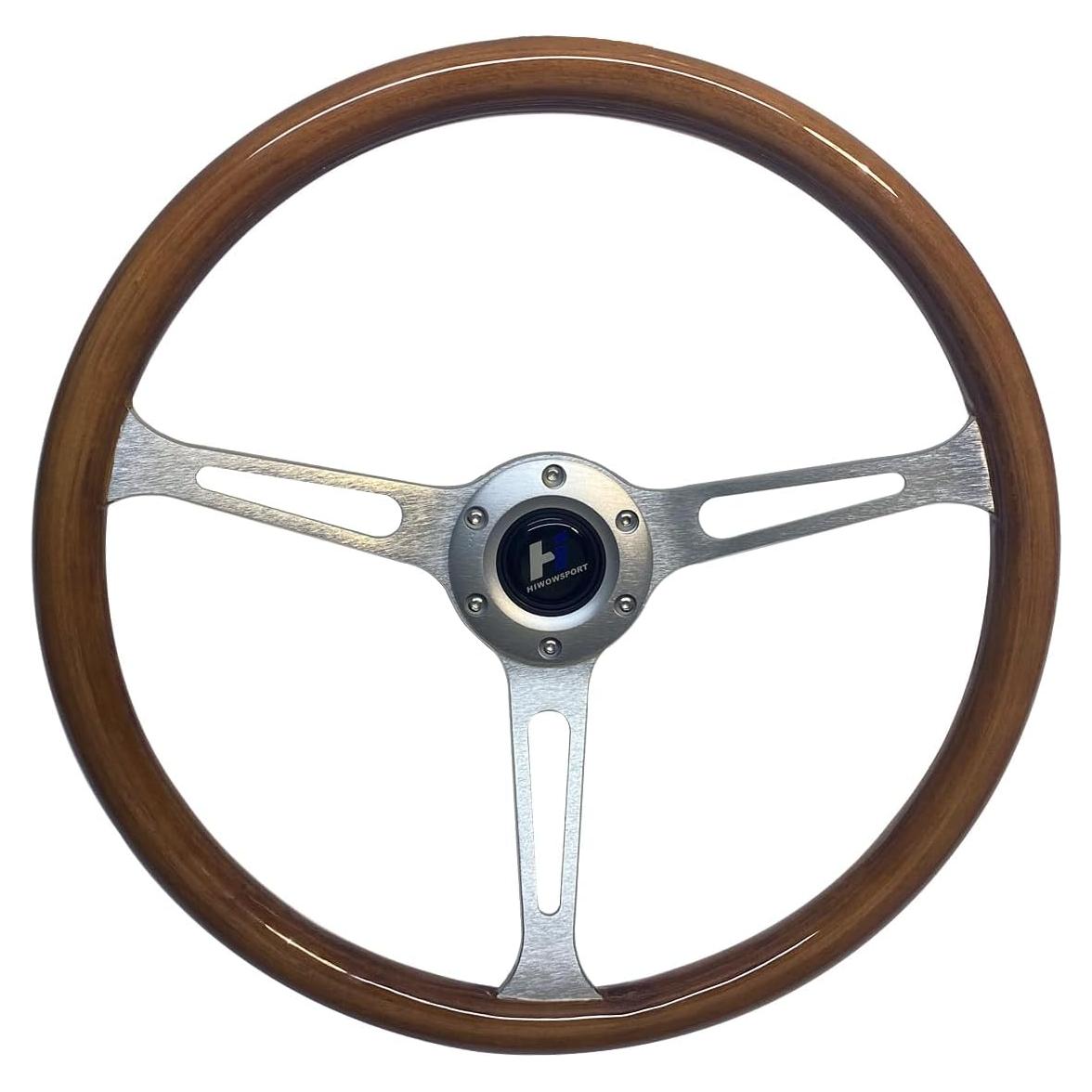 Volante de Madera Hiracing 38cm 3-Radios Clásico con Claxon