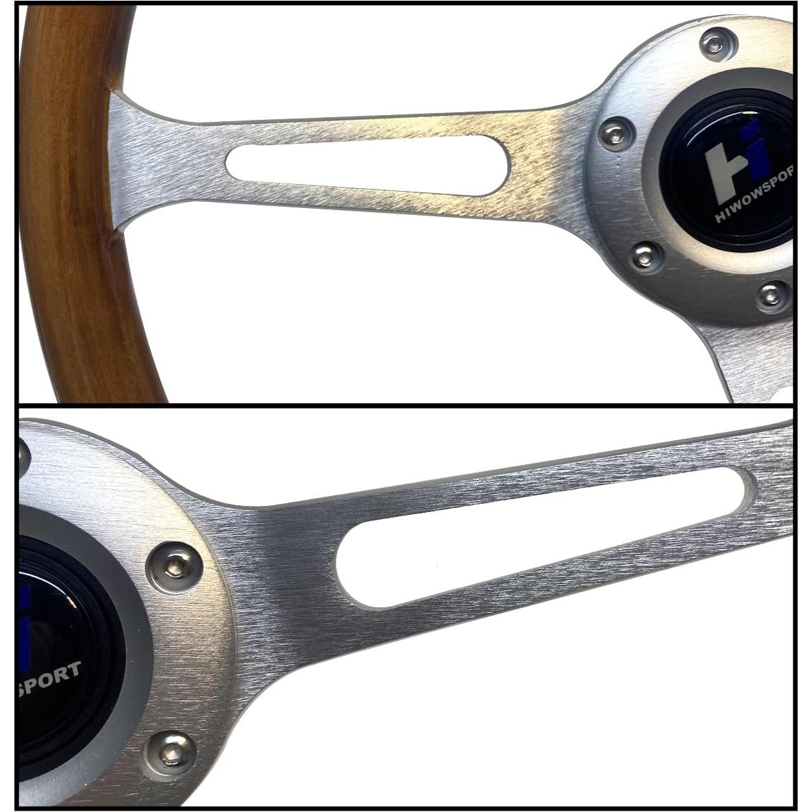 Volante de Madera Hiracing 38cm 3-Radios Clásico con Claxon