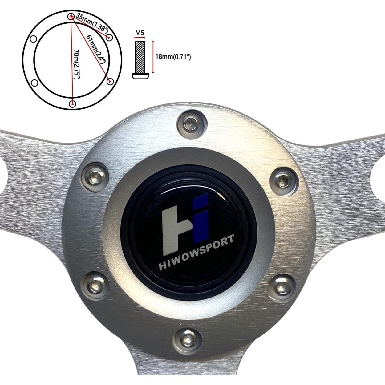 Volante de Madera Hiracing 38cm 3-Radios Clásico con Claxon