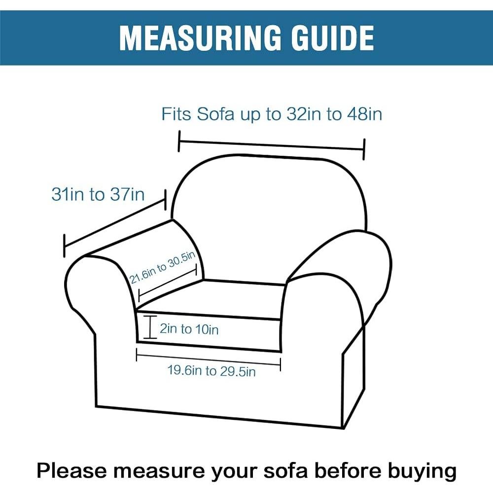H.VERSAILTEX Funda de Sofá 2 Piezas Antideslizante Negra