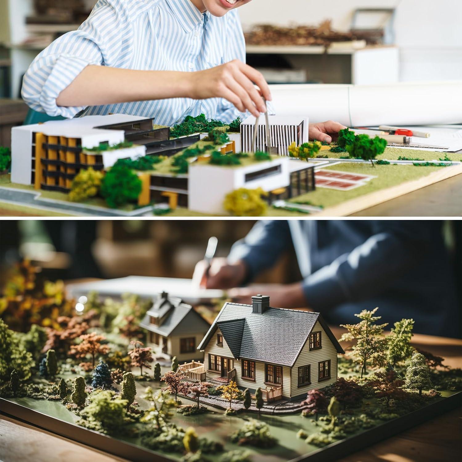 Tigeen 28 Piezas Árboles Miniatura y Musgo Verde Artificial