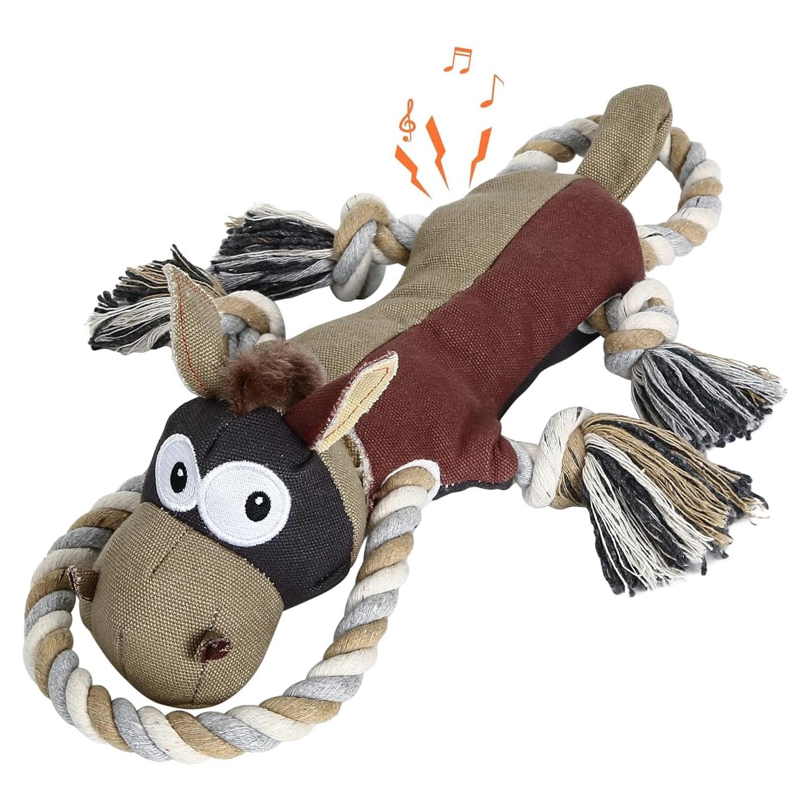 Juguete para Perros IOKHEIRA Burro Grande Duradero Castaño