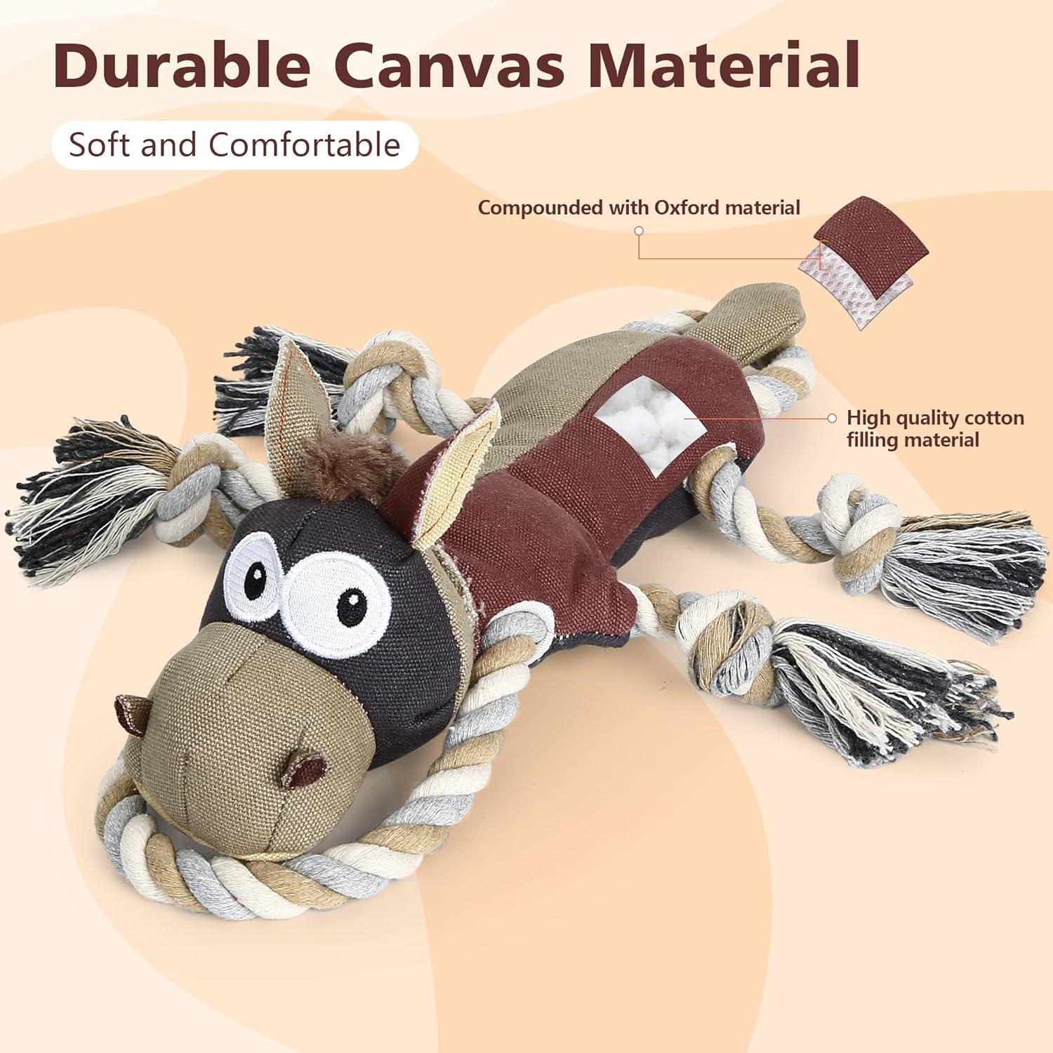 Juguete para Perros IOKHEIRA Burro Grande Duradero Castaño