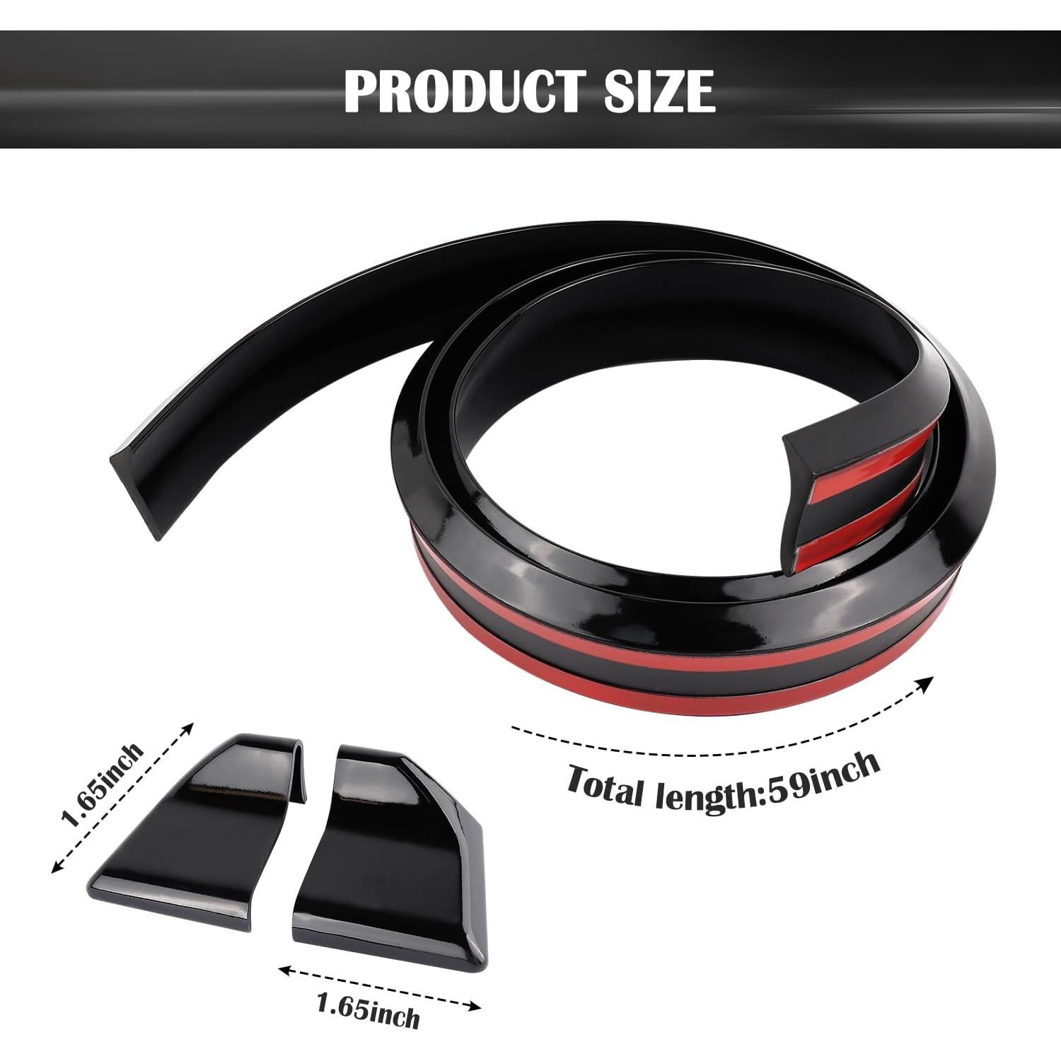 Spoilers de 1.5m Carleef Alerón Trasero Negro Autoadhesivo